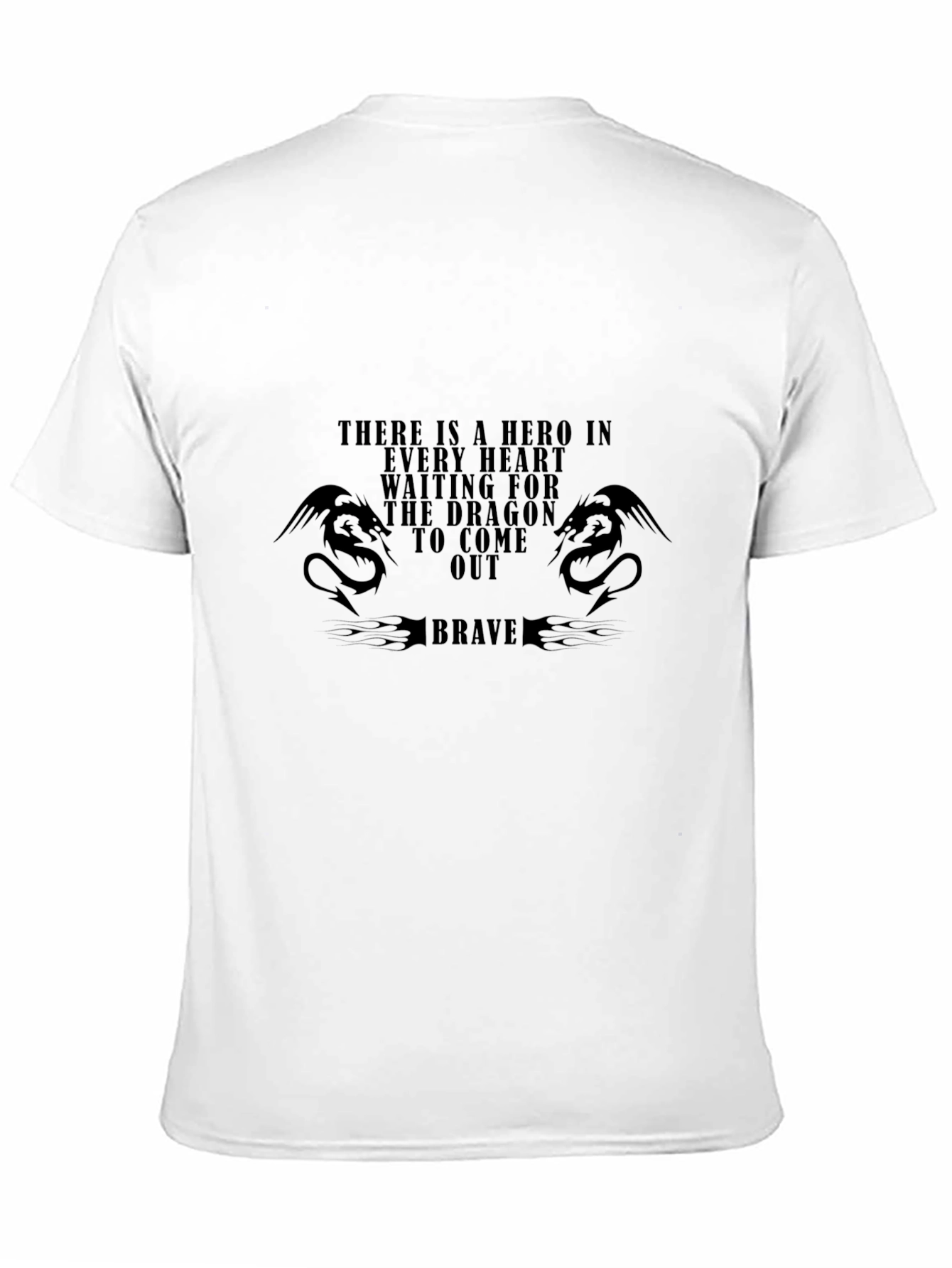Dragon Hero Brave Graphic Tee - Stylish Black T-Shirt