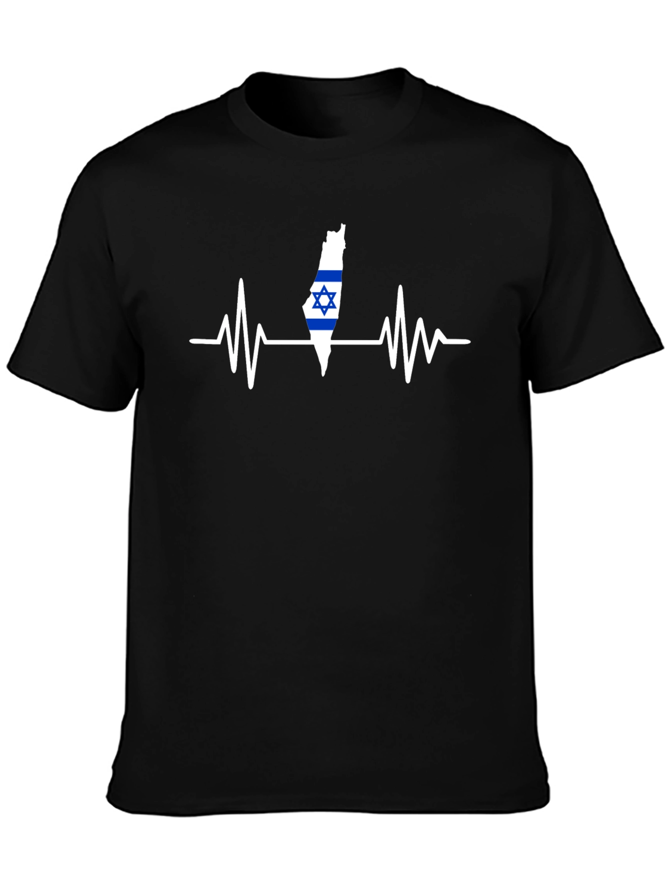 Israel Heartbeat T-Shirt - Black