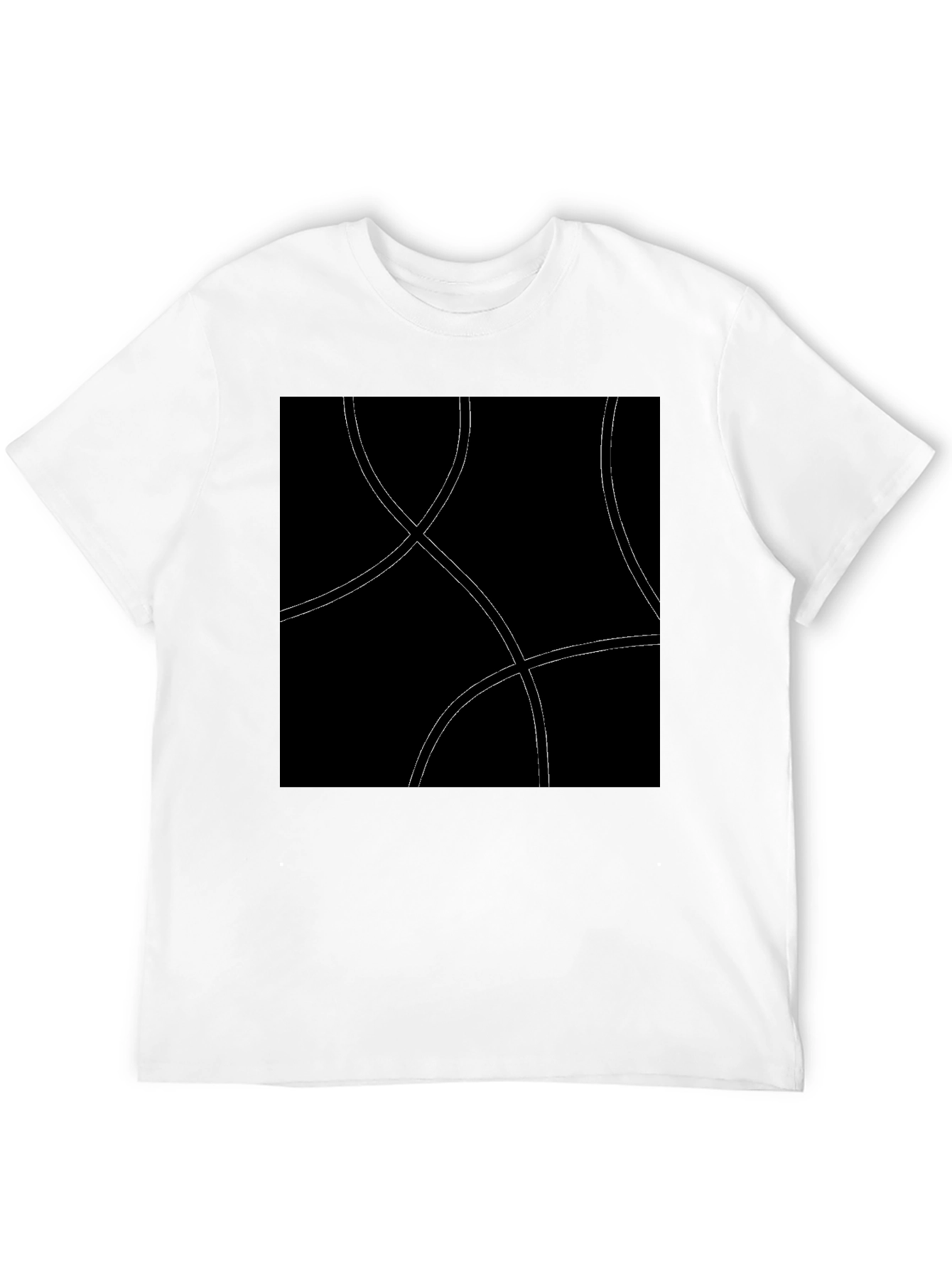 Abstract Curve Graphic Black T-Shirt