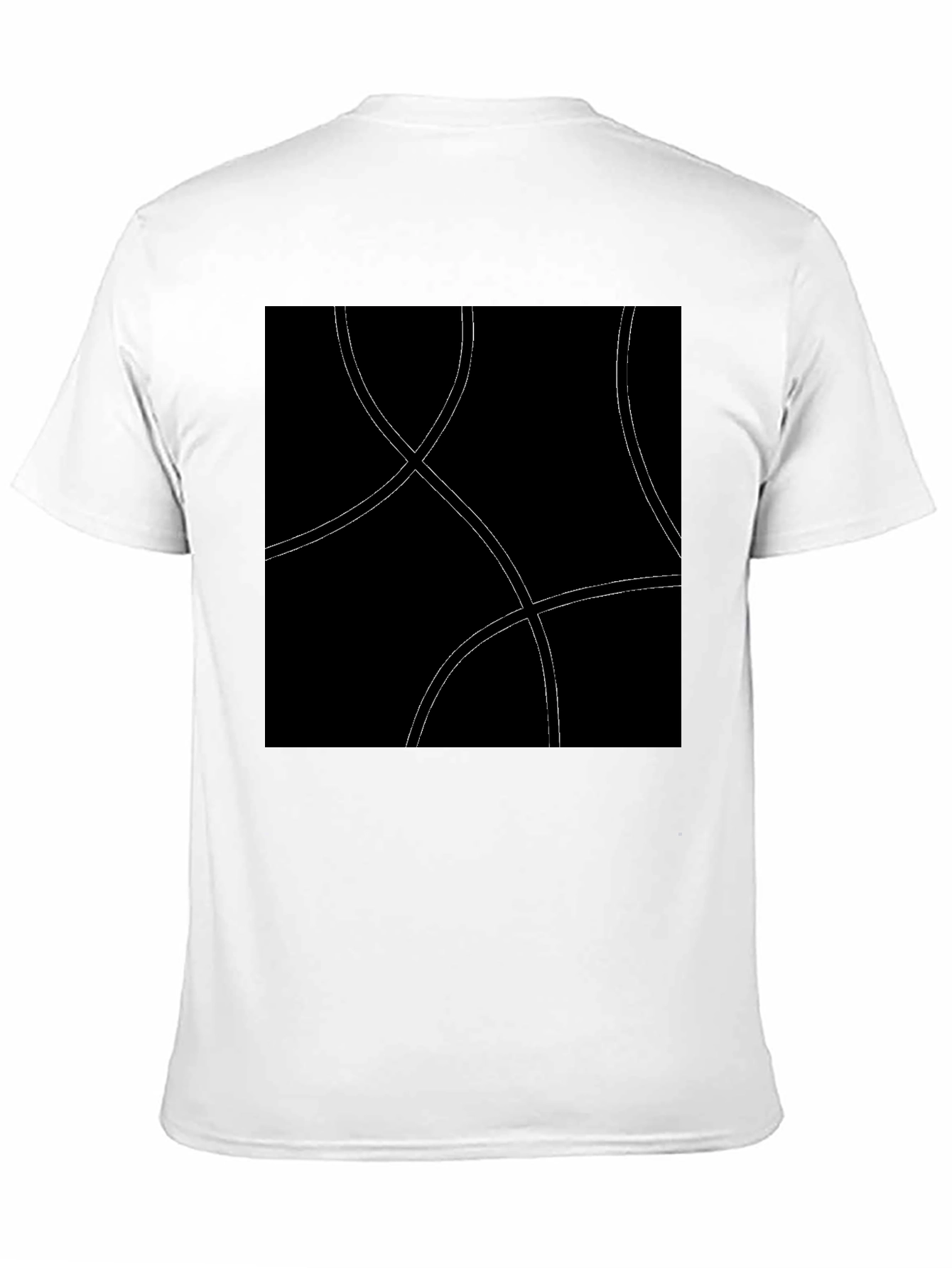 Abstract Curve Graphic Black T-Shirt