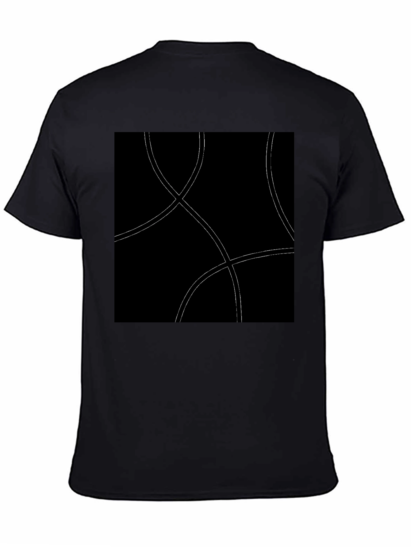 Abstract Curve Graphic Black T-Shirt