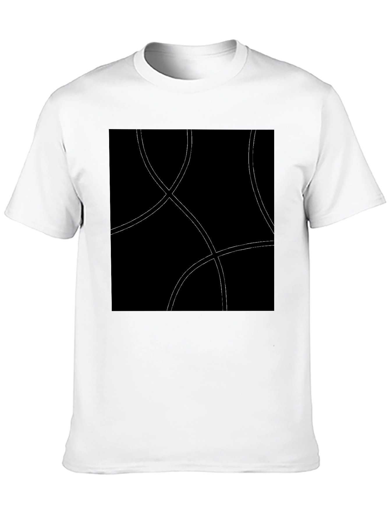 Abstract Curve Graphic Black T-Shirt