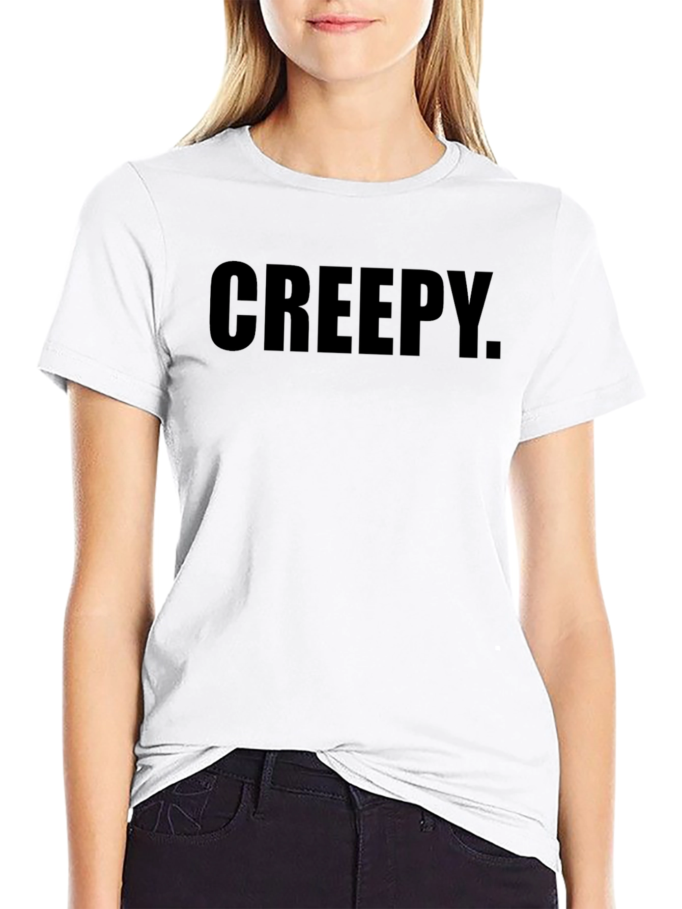 Creepy Text Black T-Shirt - Mens Graphic Tee