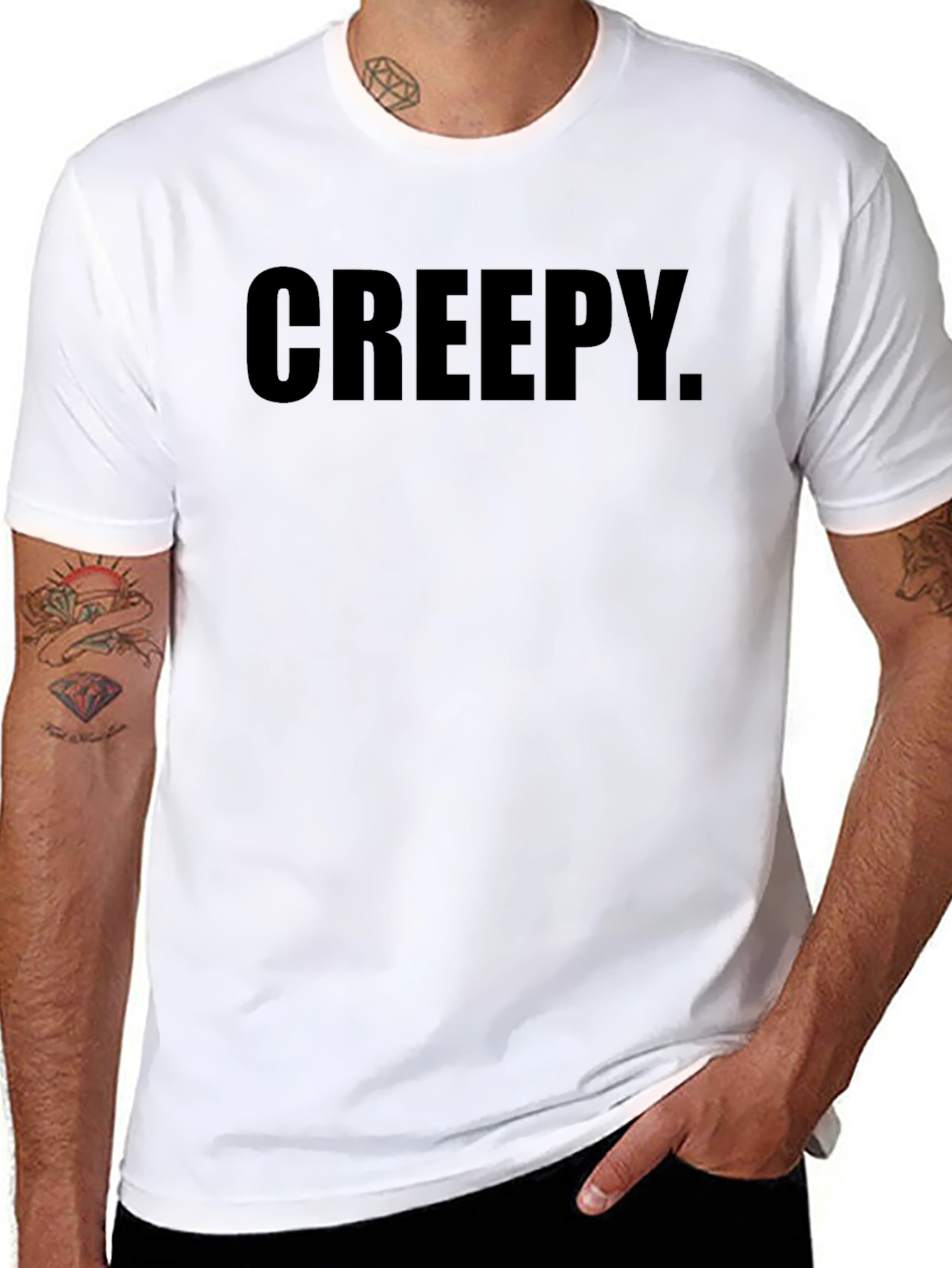 Creepy Text Black T-Shirt - Mens Graphic Tee