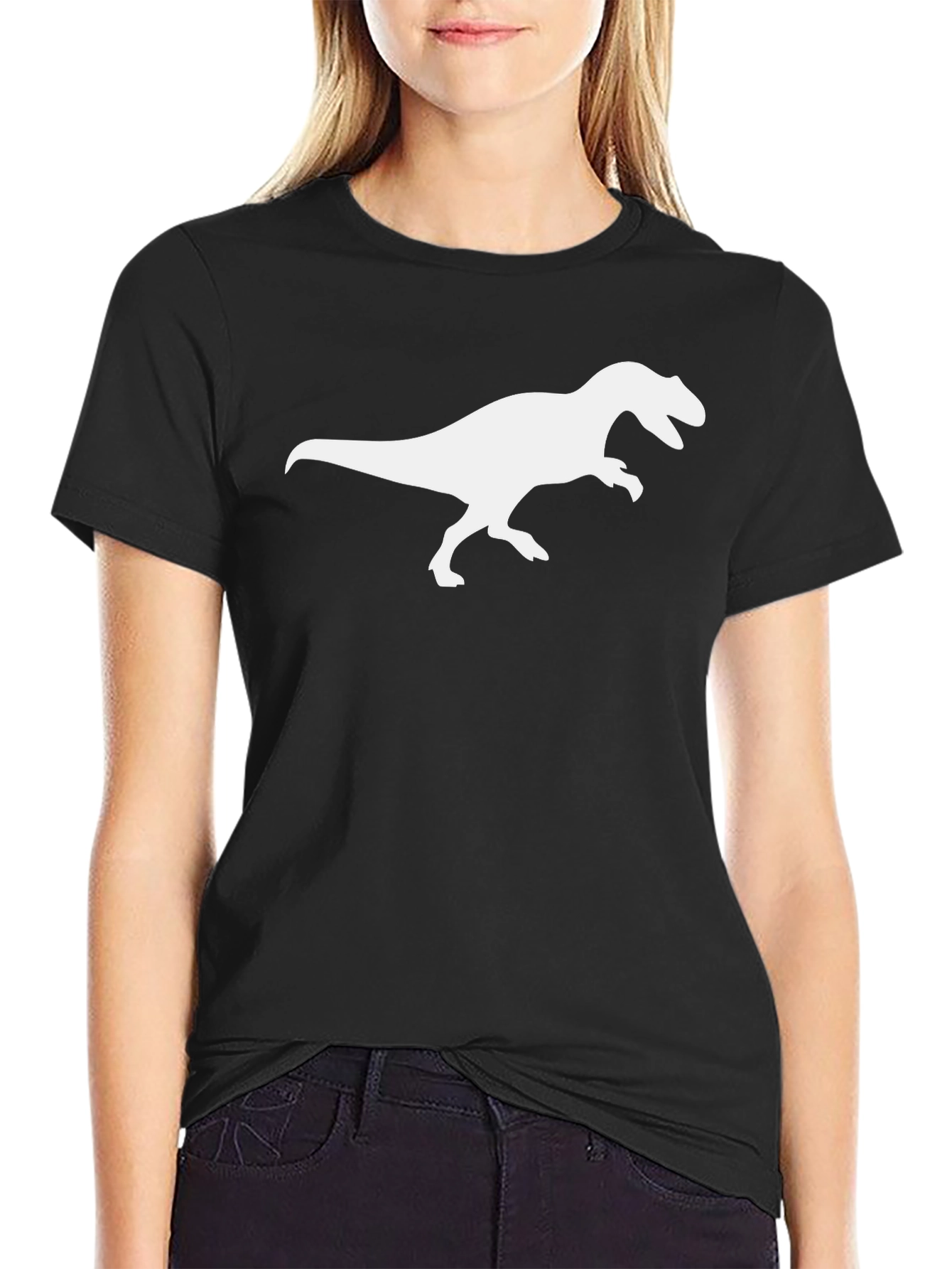 Dino T-Rex Graphic Tee - Black Cotton Comfort