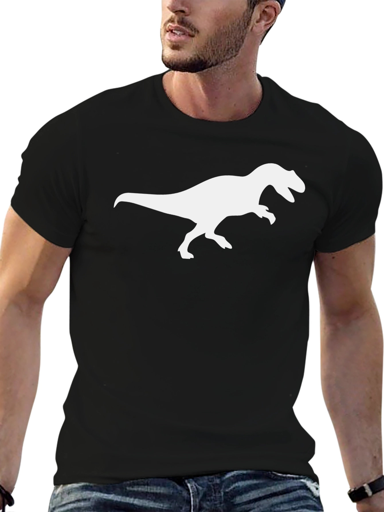 Dino T-Rex Graphic Tee - Black Cotton Comfort