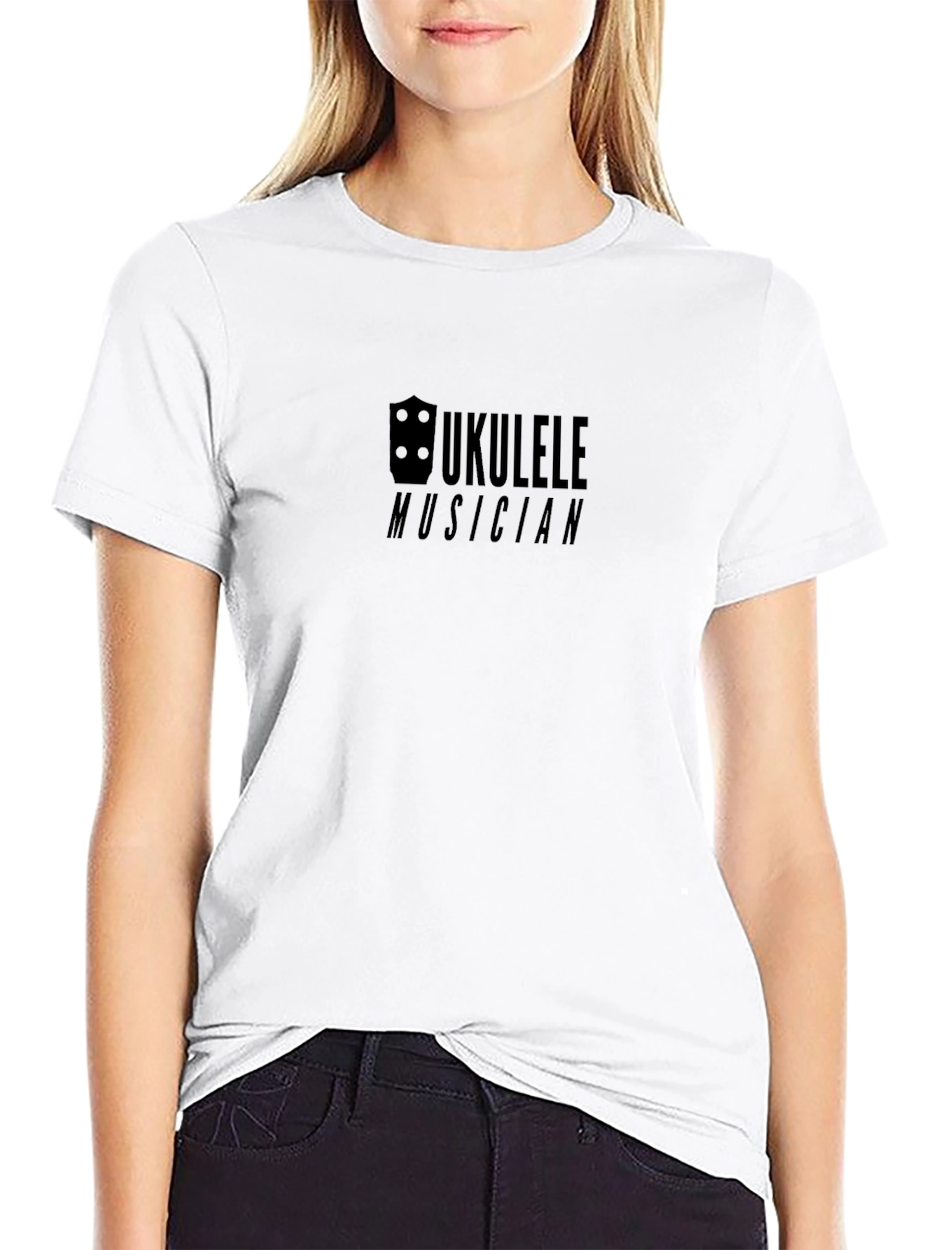 Ukulele Musician Black Graphic Tee