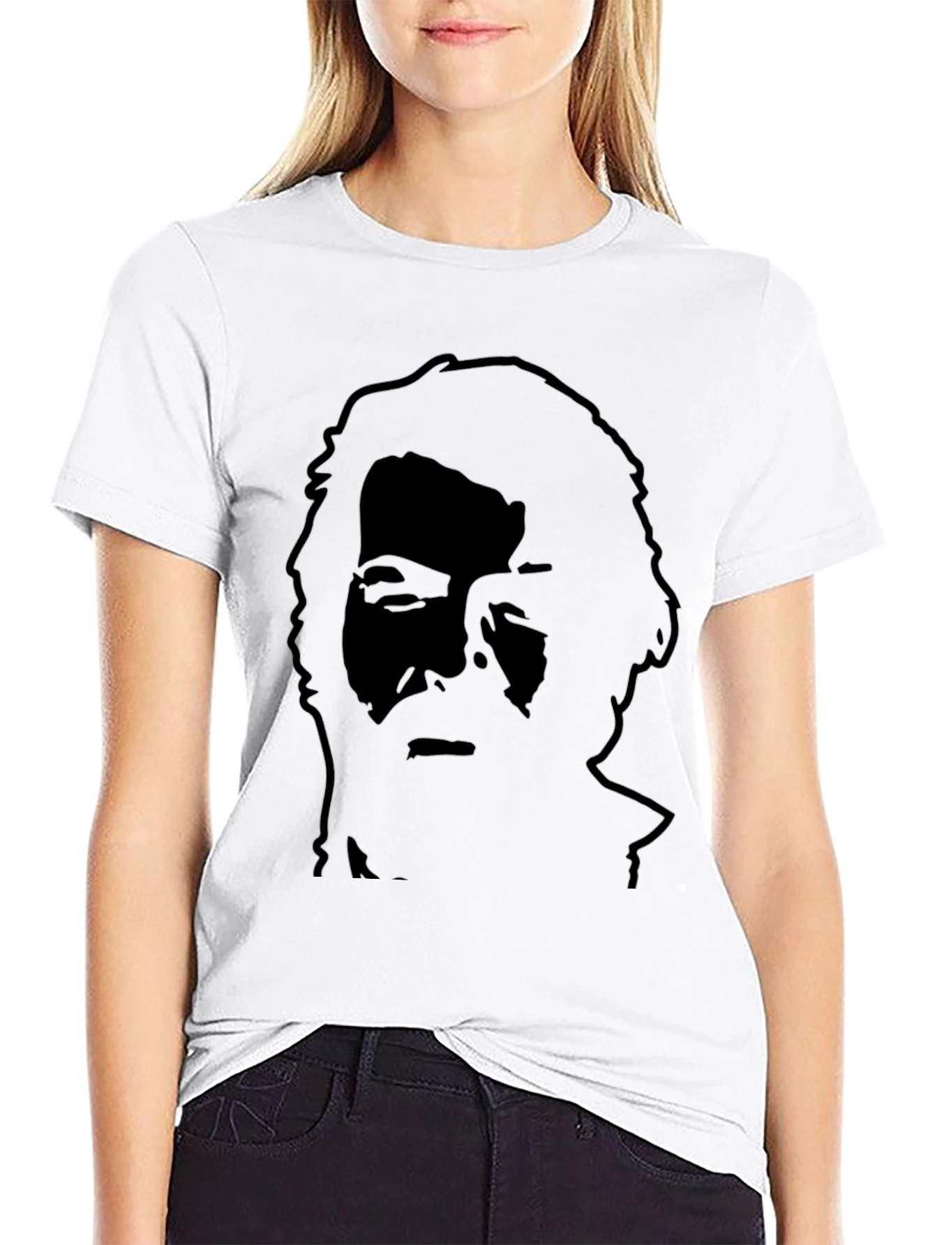 Silhouette Portrait Black T-Shirt
