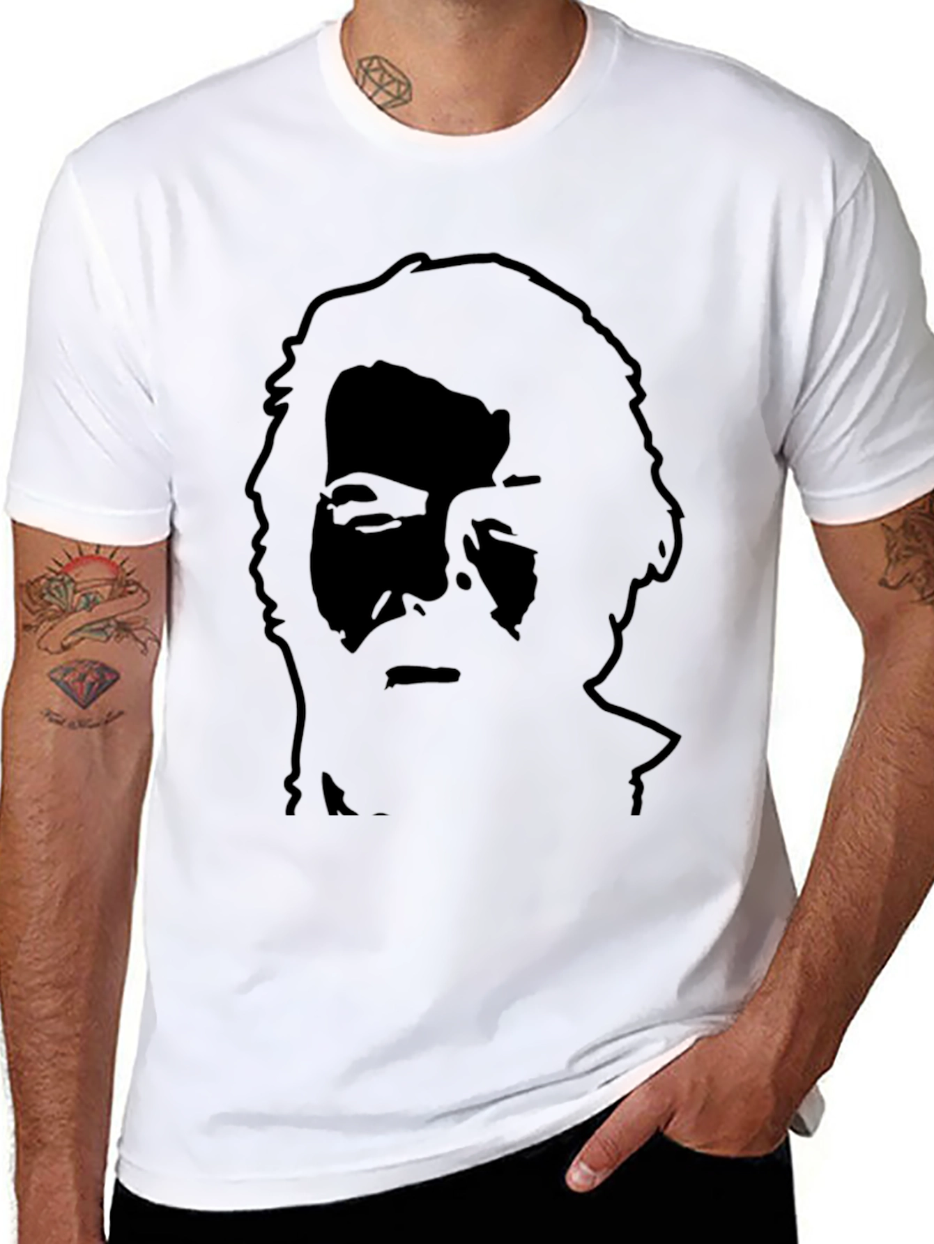 Silhouette Portrait Black T-Shirt
