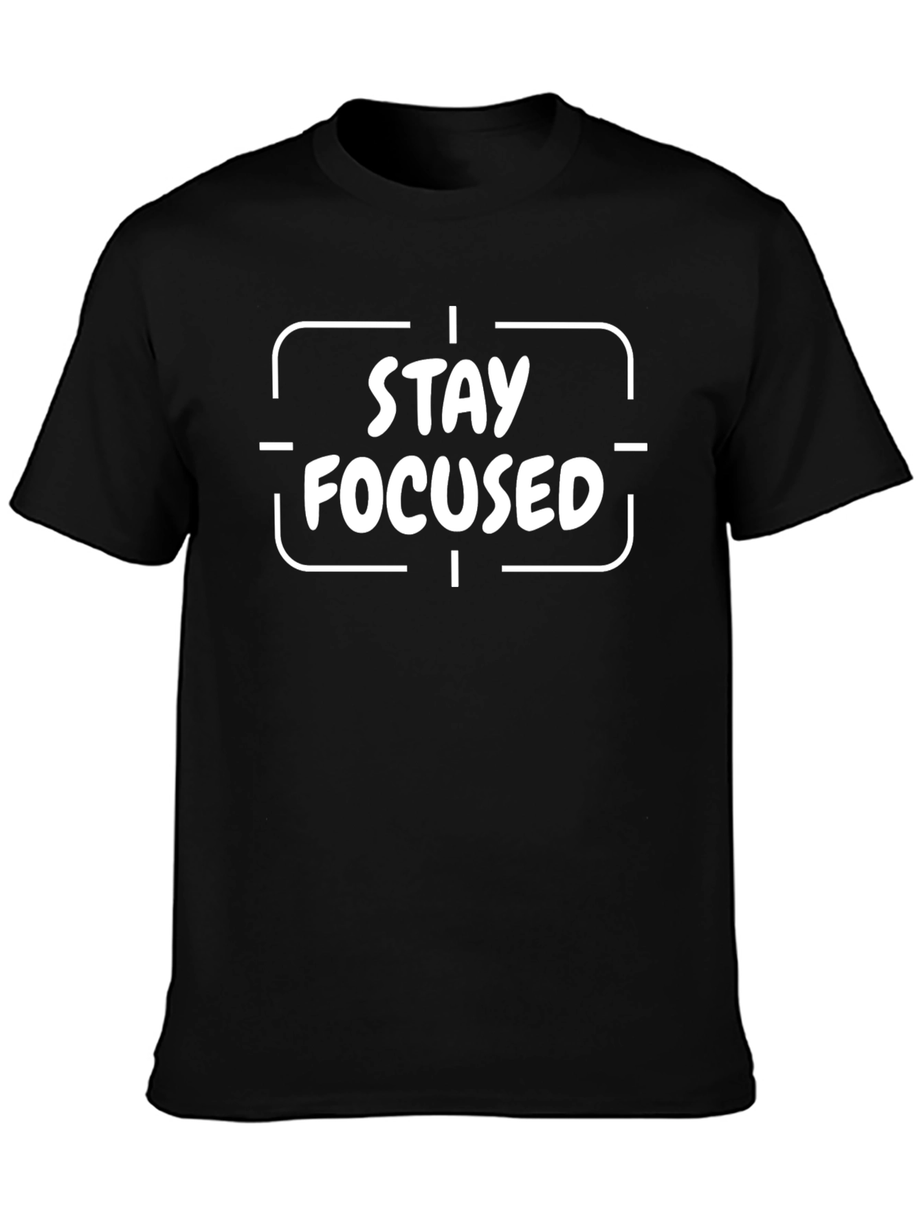 Stay Focused Graphic Print Black T-Shirt