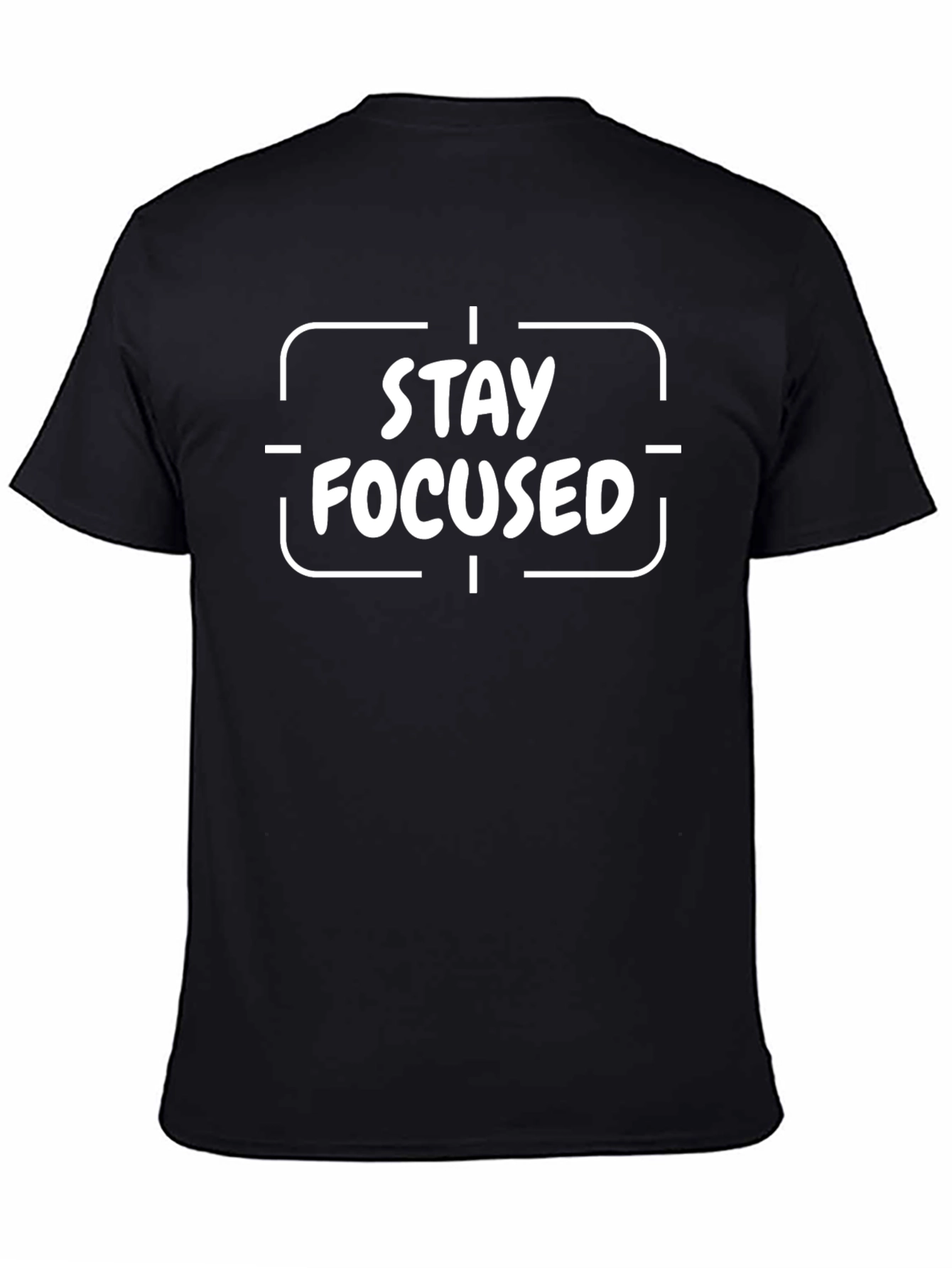 Stay Focused Graphic Print Black T-Shirt