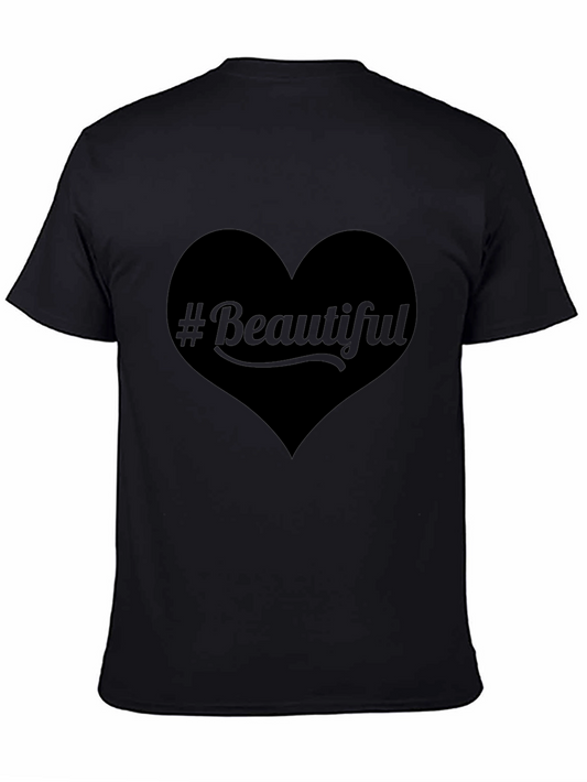 Beautiful Heart Graphic Tee - Mens Black T-Shirt