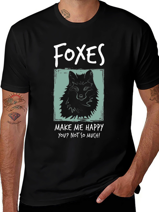 Foxes Make Me Happy Graphic T-Shirt