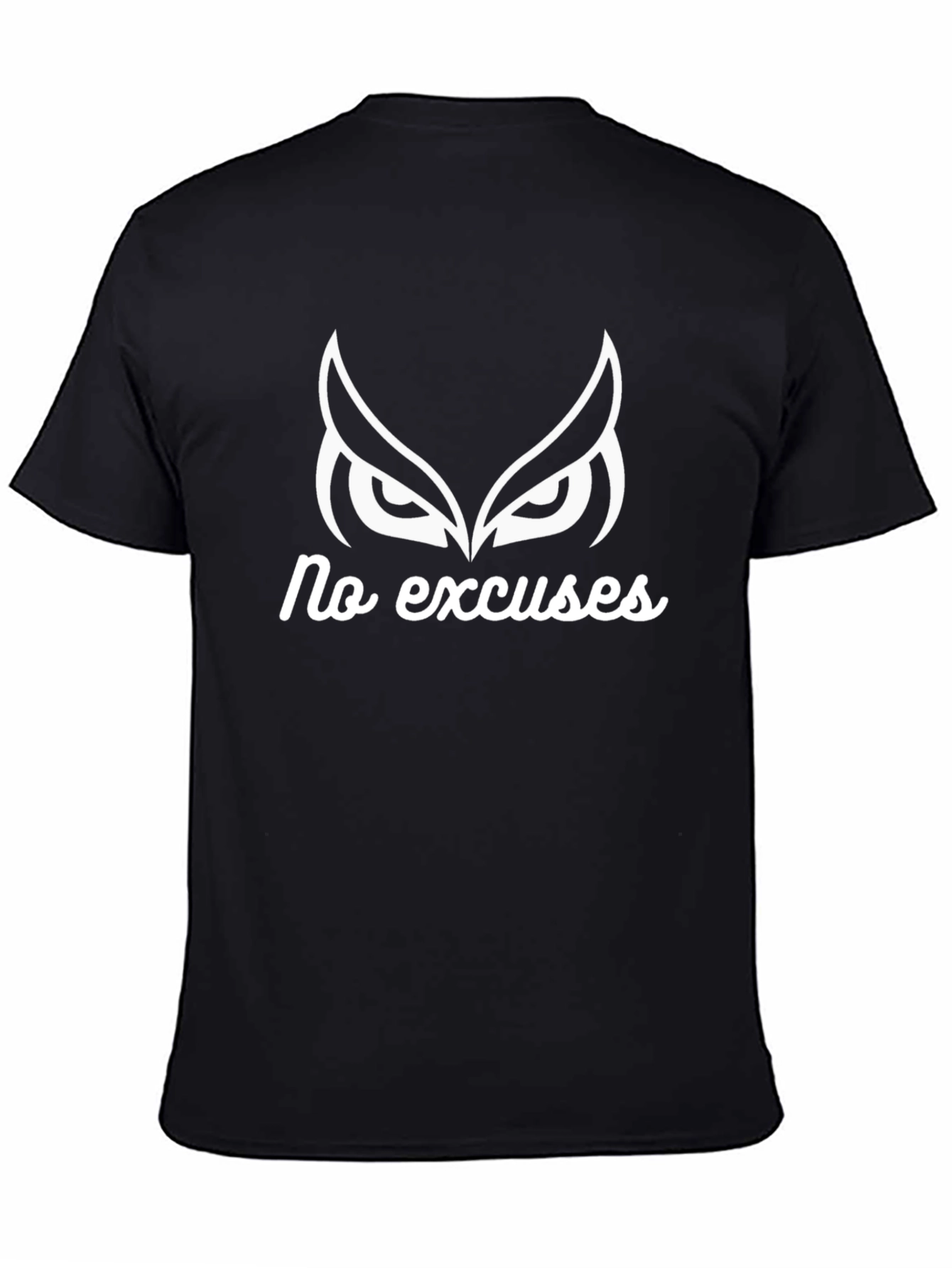 No Excuses Owl Graphic Tee - Black