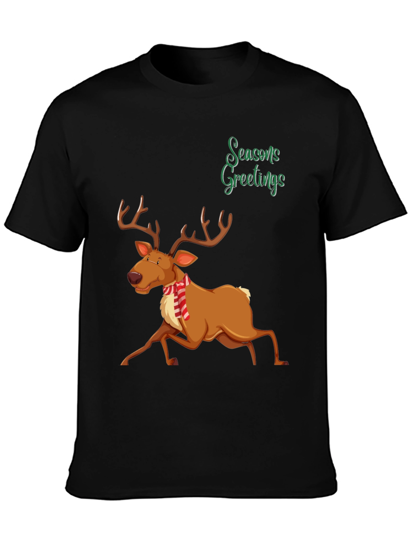 Festive Reindeer Christmas Graphic T-Shirt