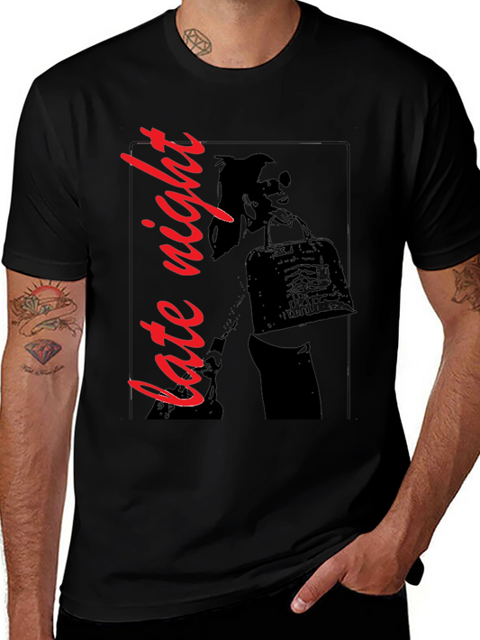 Late Night Graphic T-Shirt - Black