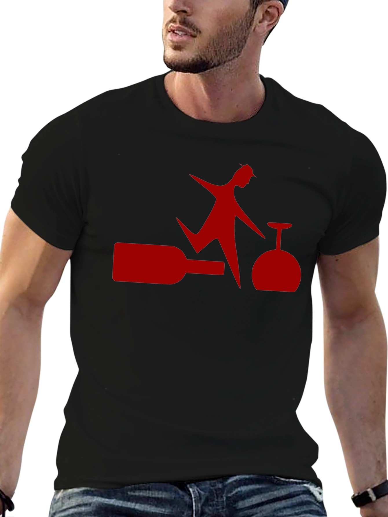 Novelty Wine Lover Graphic T-Shirt