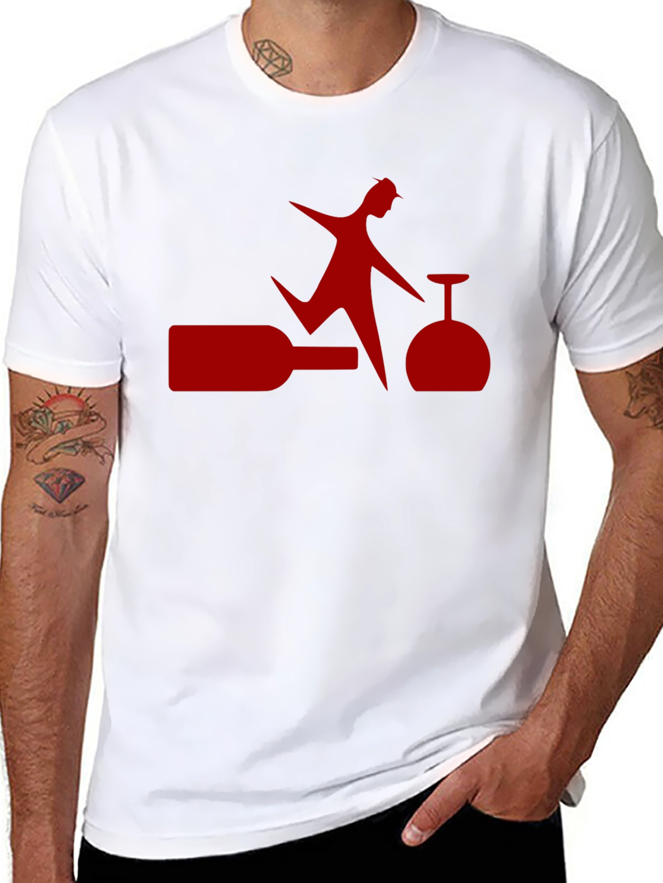Novelty Wine Lover Graphic T-Shirt