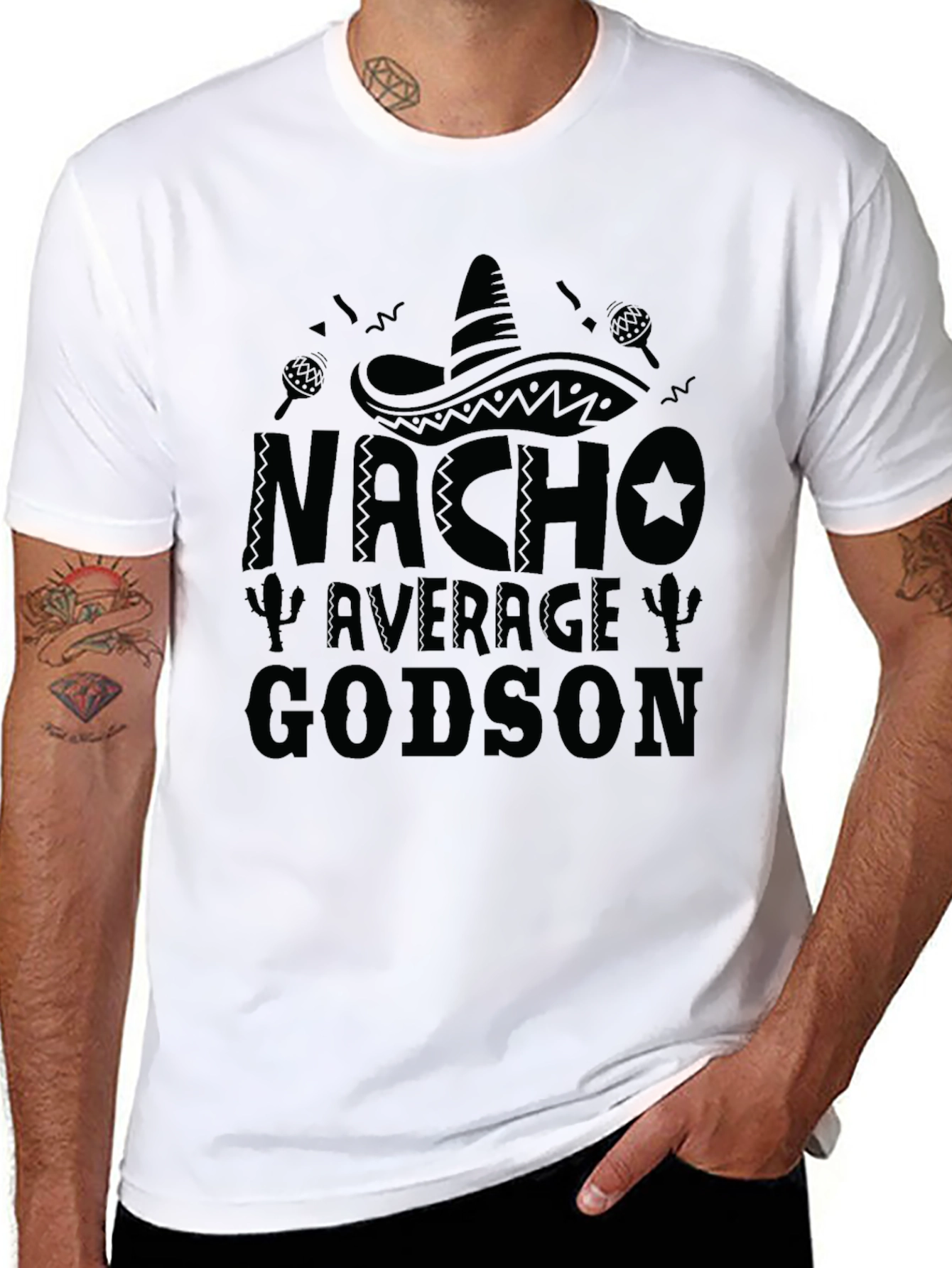 Nacho Average Godson Black Graphic T-Shirt