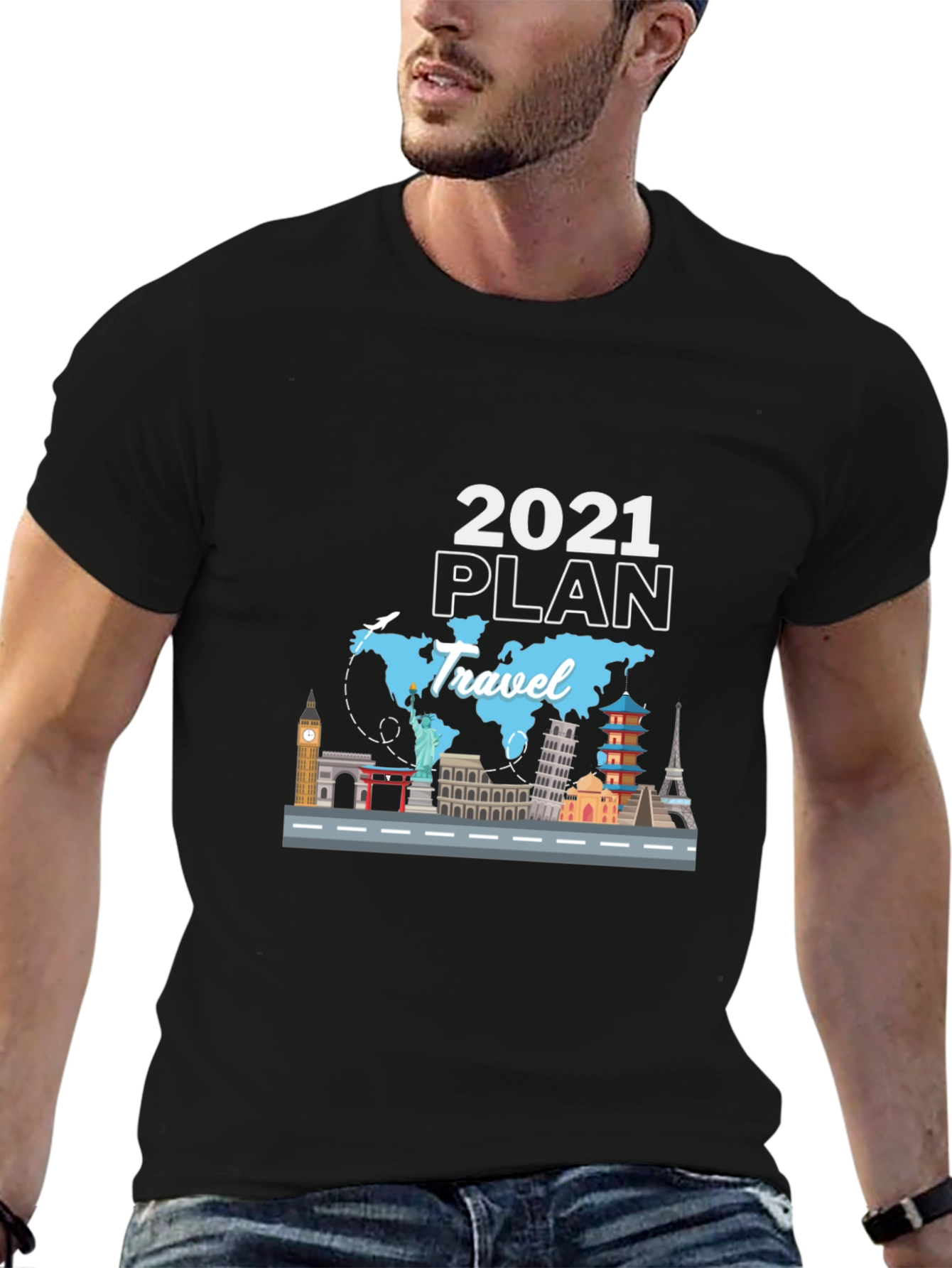 2021 Travel Plan Black T-Shirt