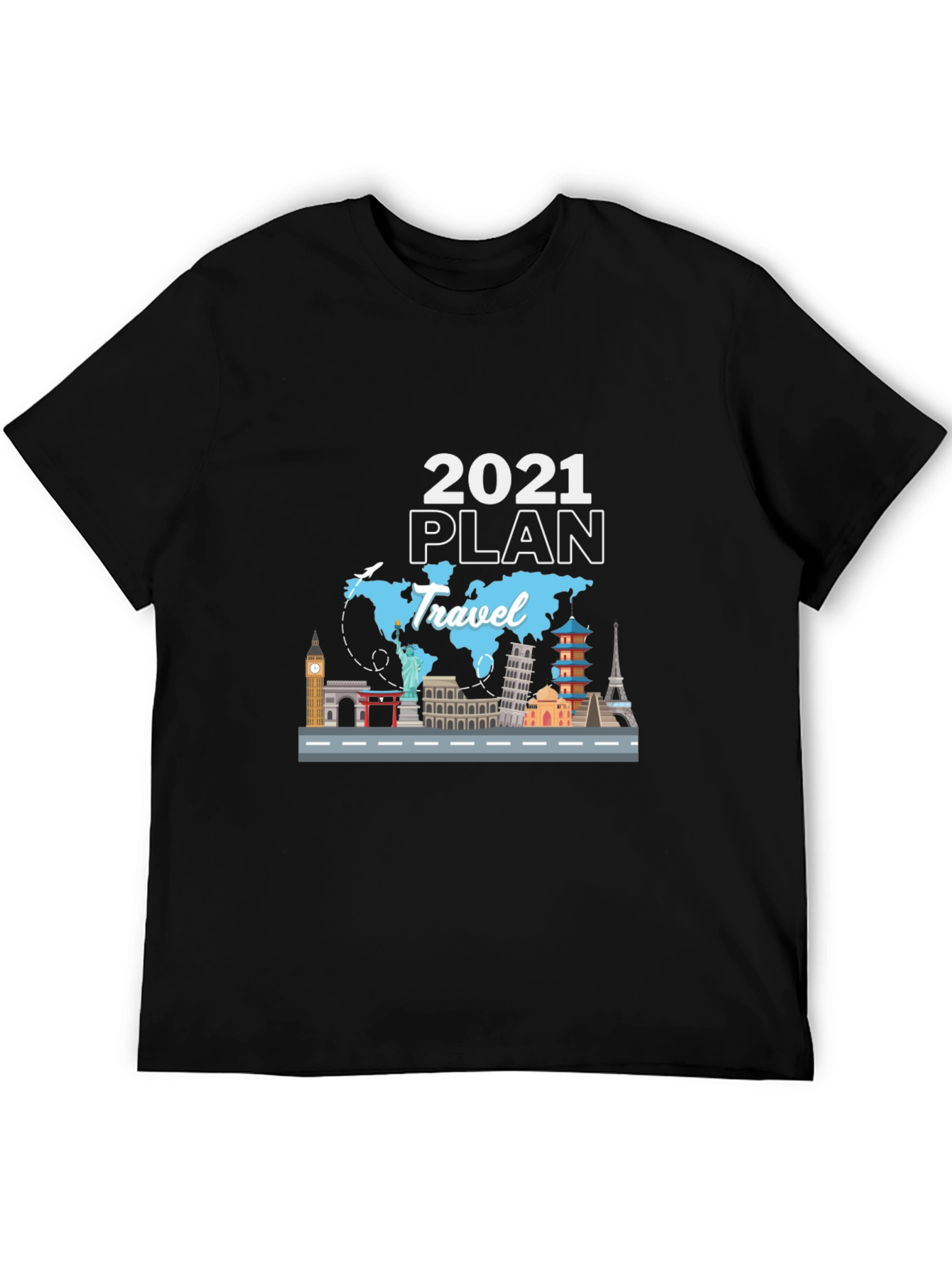 2021 Travel Plan Black T-Shirt