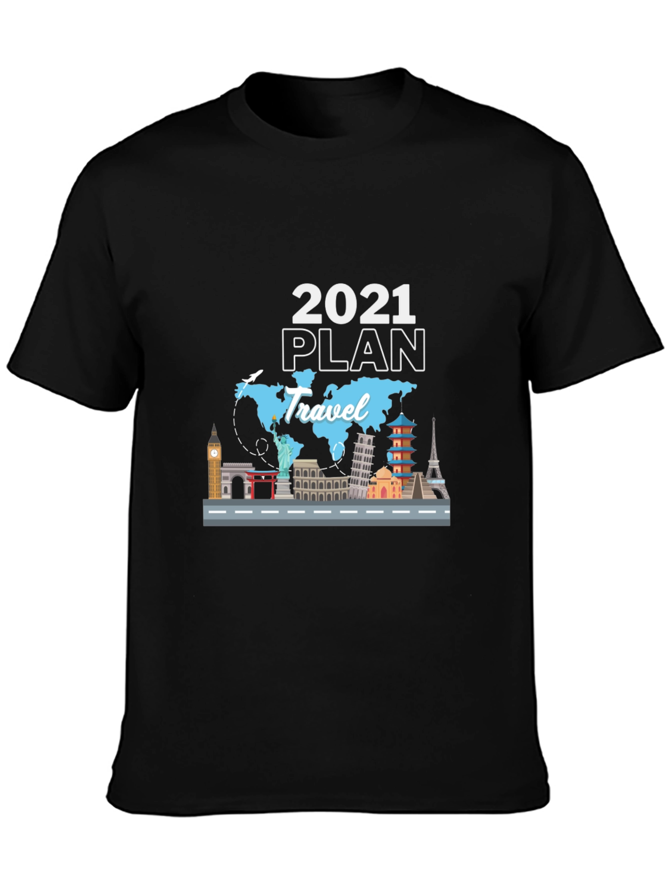 2021 Travel Plan Black T-Shirt