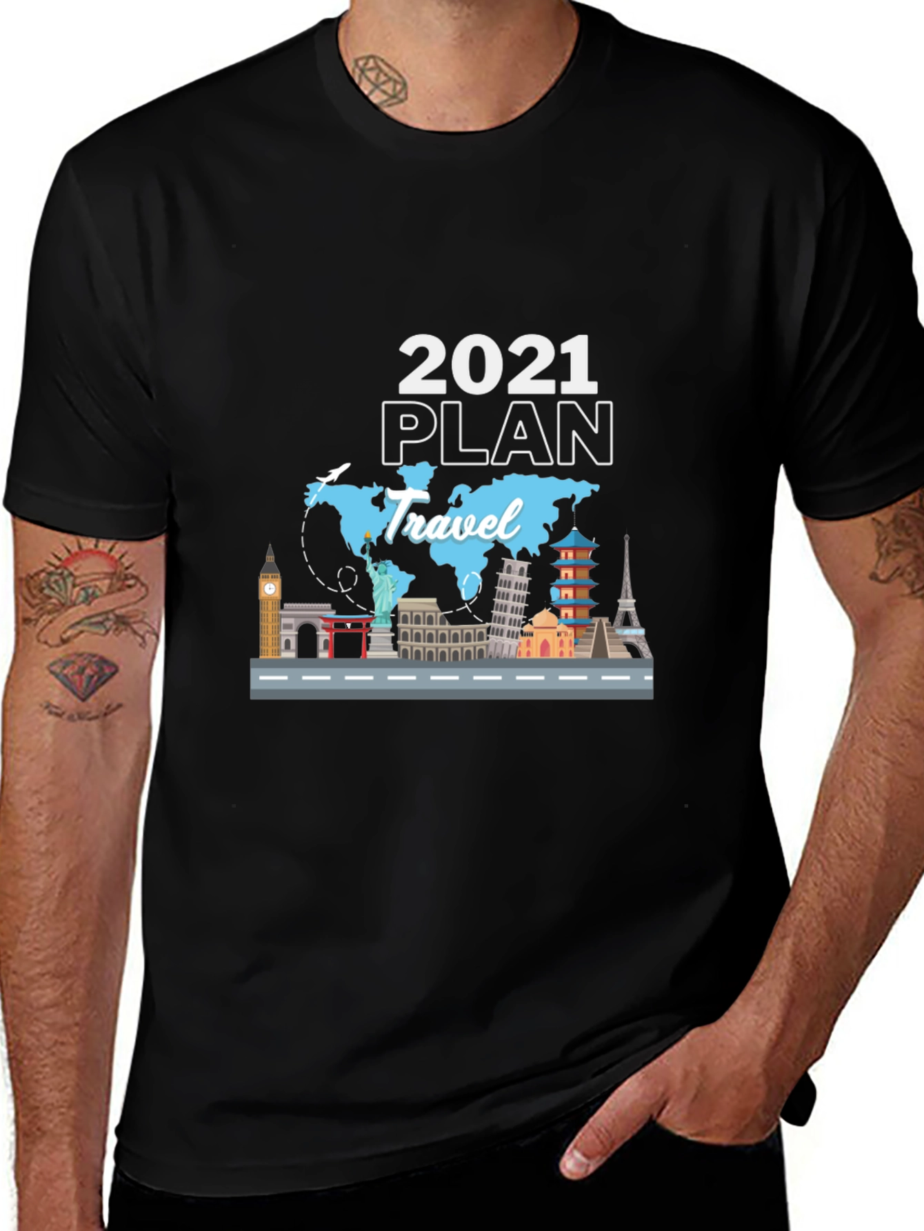 2021 Travel Plan Black T-Shirt