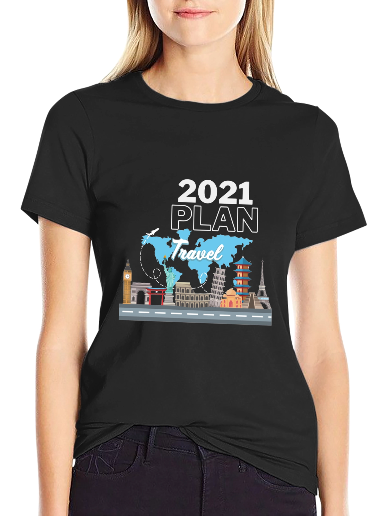 2021 Travel Plan Black T-Shirt