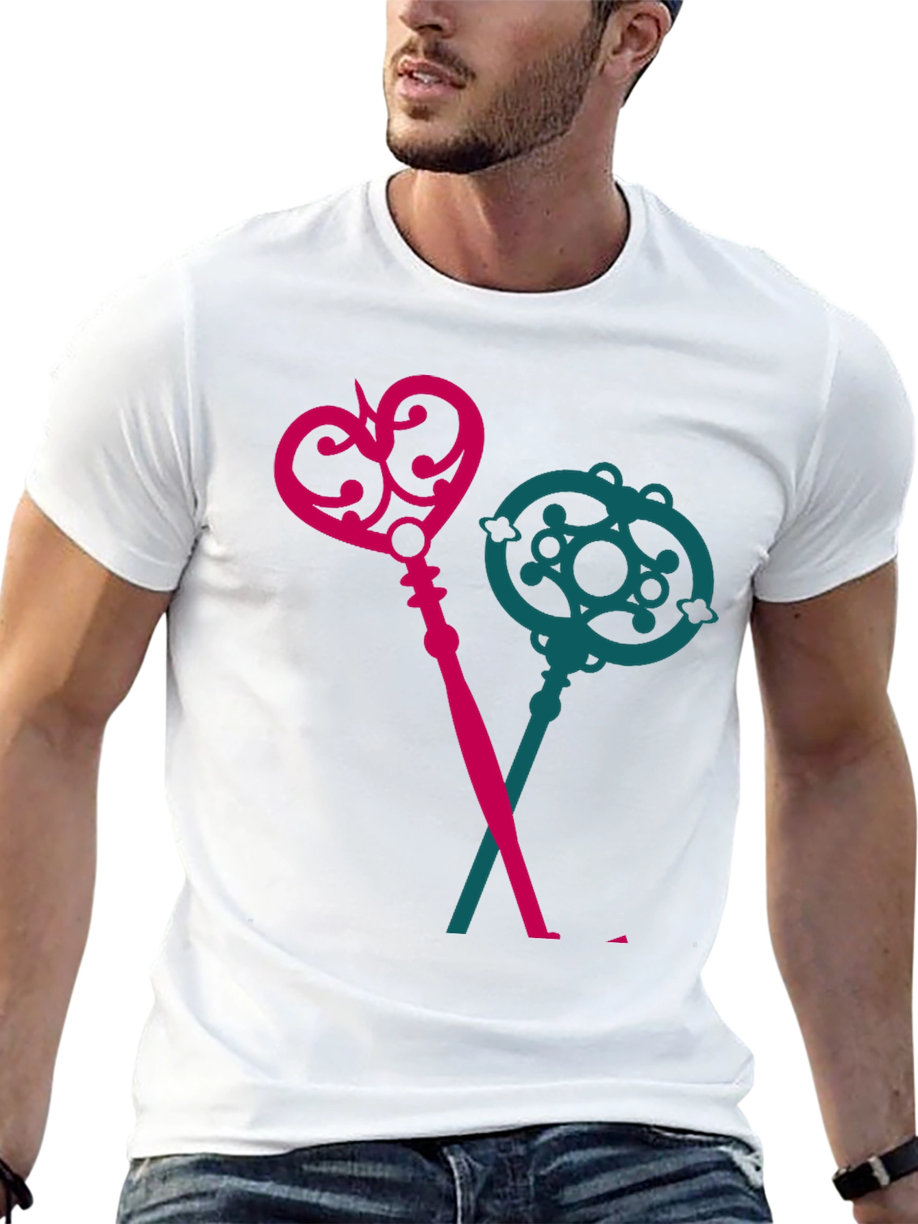 Keys T-Shirt - Novelty Crossed Keys Design