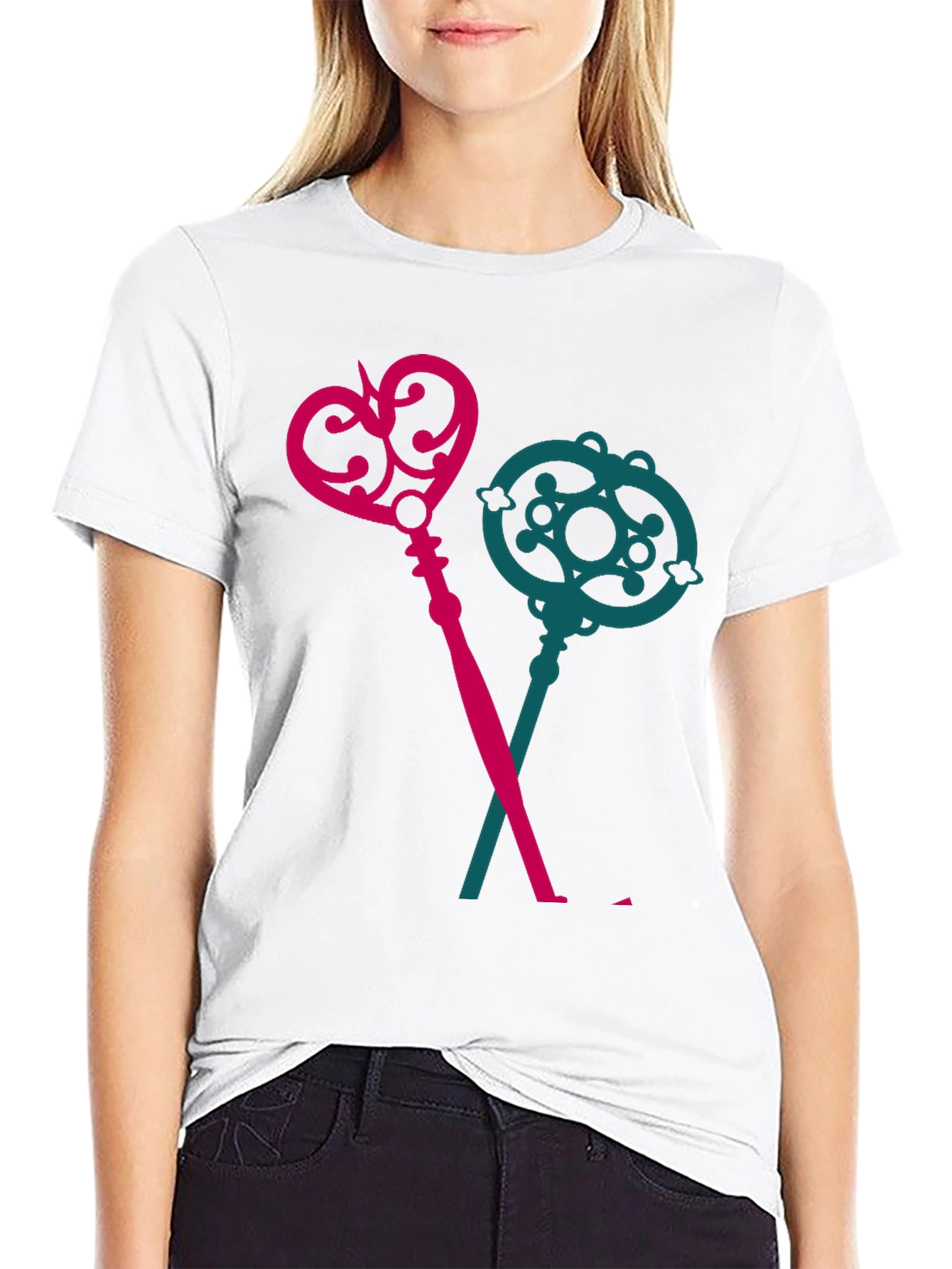 Keys T-Shirt - Novelty Crossed Keys Design
