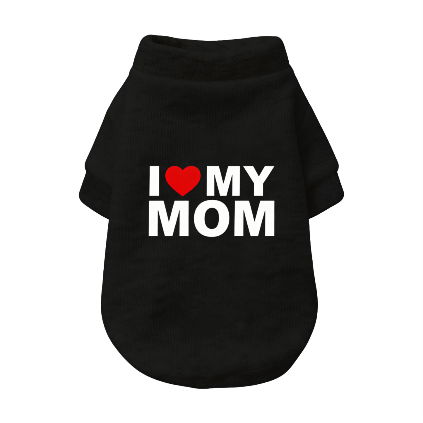 Sweet I Love My Mom Heart Graphic Puppy Cardigan Sweater For Fur Baby
