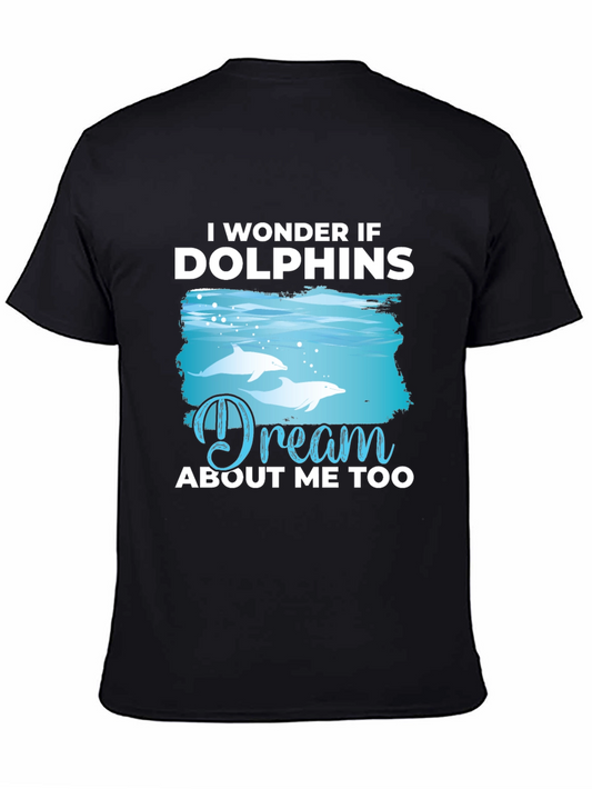 Dolphins Dream T-Shirt - Black Cotton Graphic Tee
