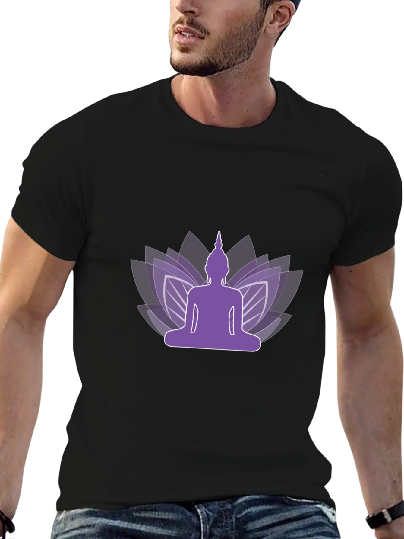 Buddha Lotus Black T-Shirt - Meditation Style
