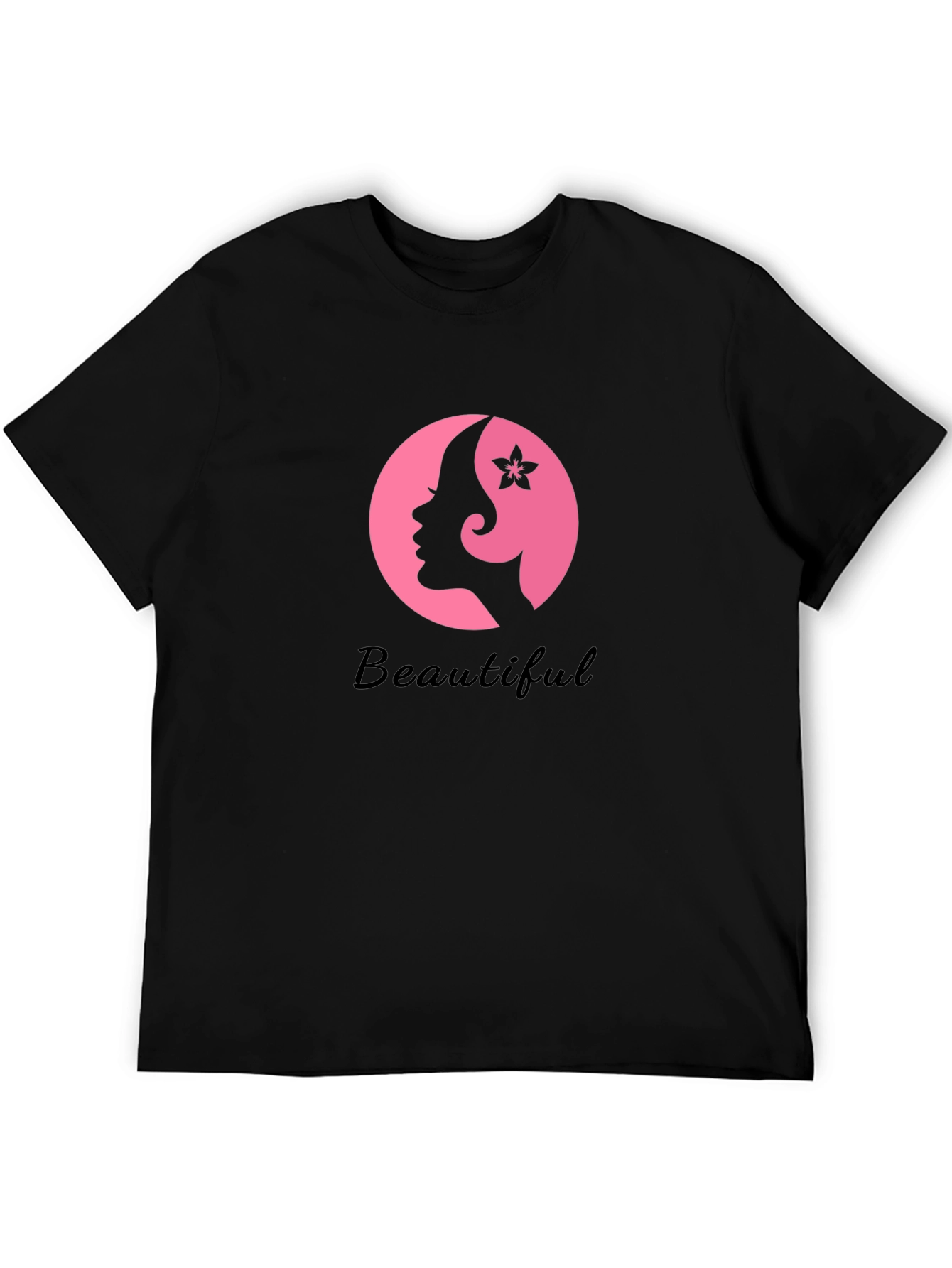 Beautiful Woman Graphic Tee - Stylish Black T-Shirt