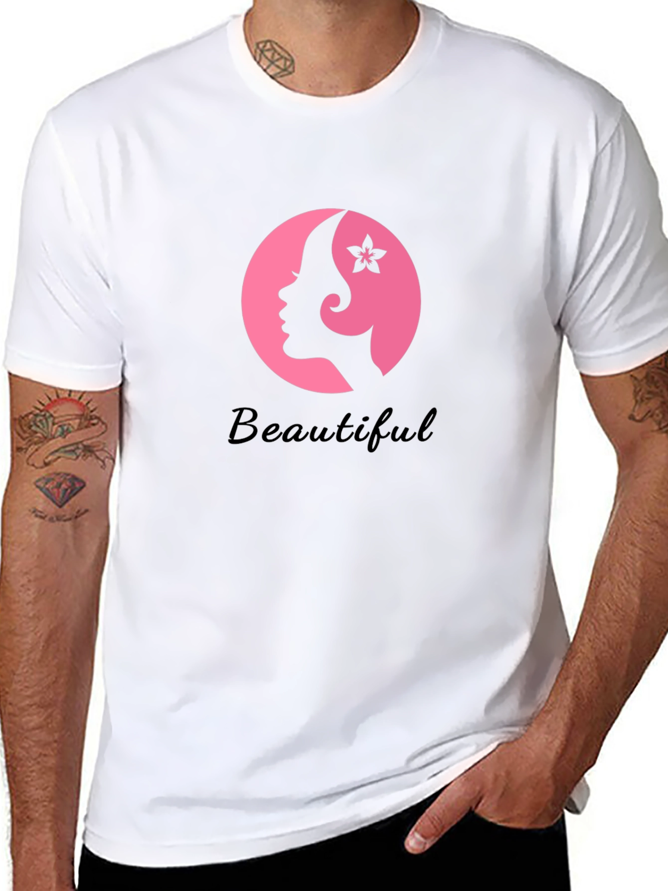 Beautiful Woman Graphic Tee - Stylish Black T-Shirt