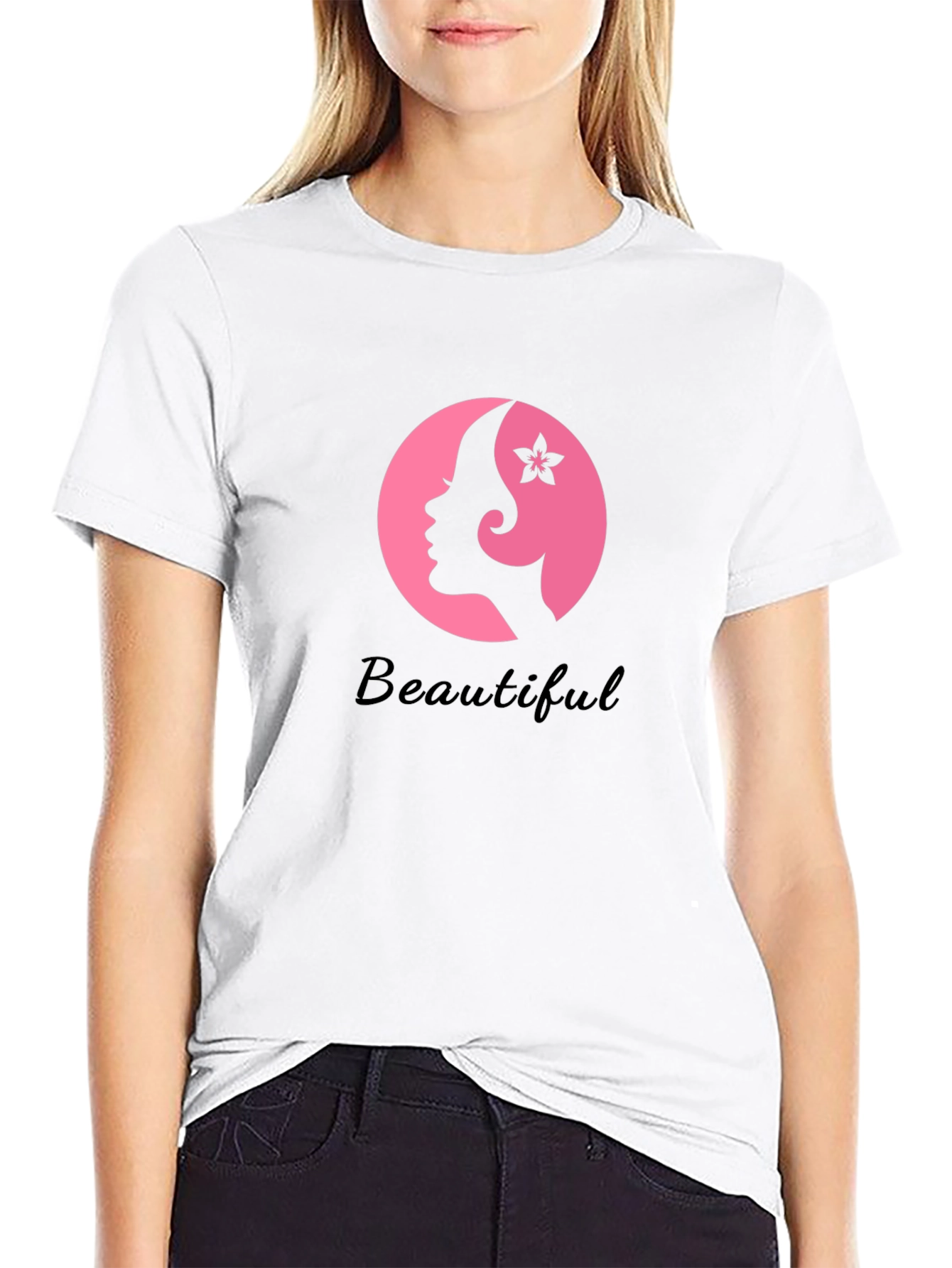 Beautiful Woman Graphic Tee - Stylish Black T-Shirt