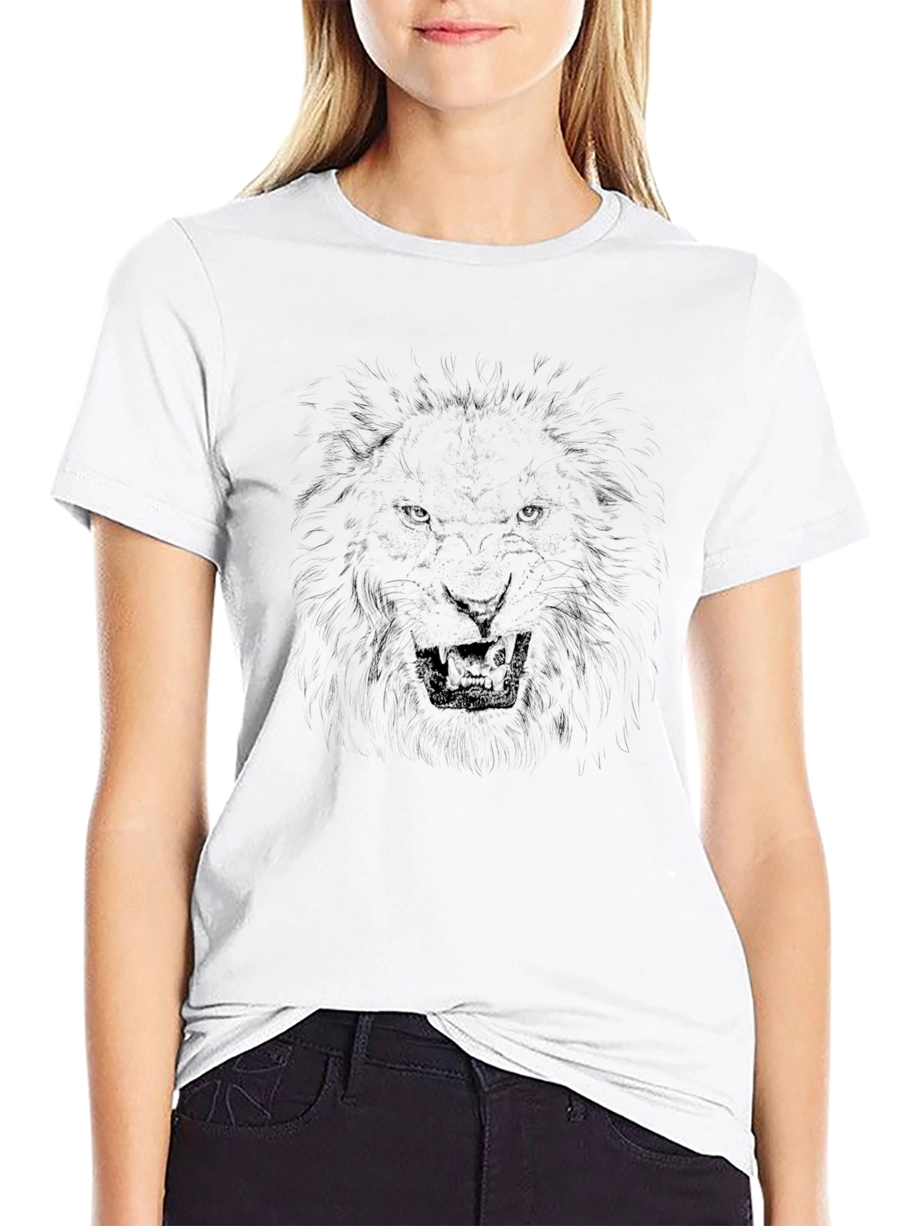 Black Lion Graphic Tee - Bold Statement Shirt