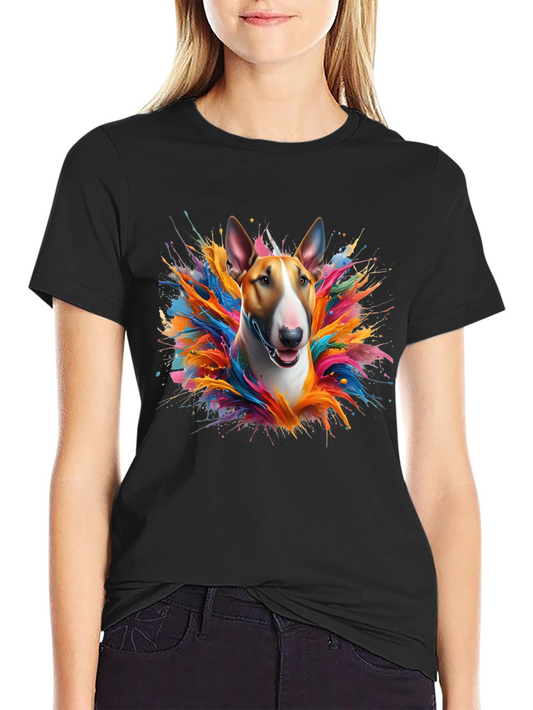 Bull Terrier Art T-Shirt: Colorful Dog Tee