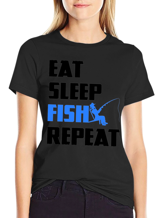 Eat Sleep Fish Repeat Graphic T-Shirt