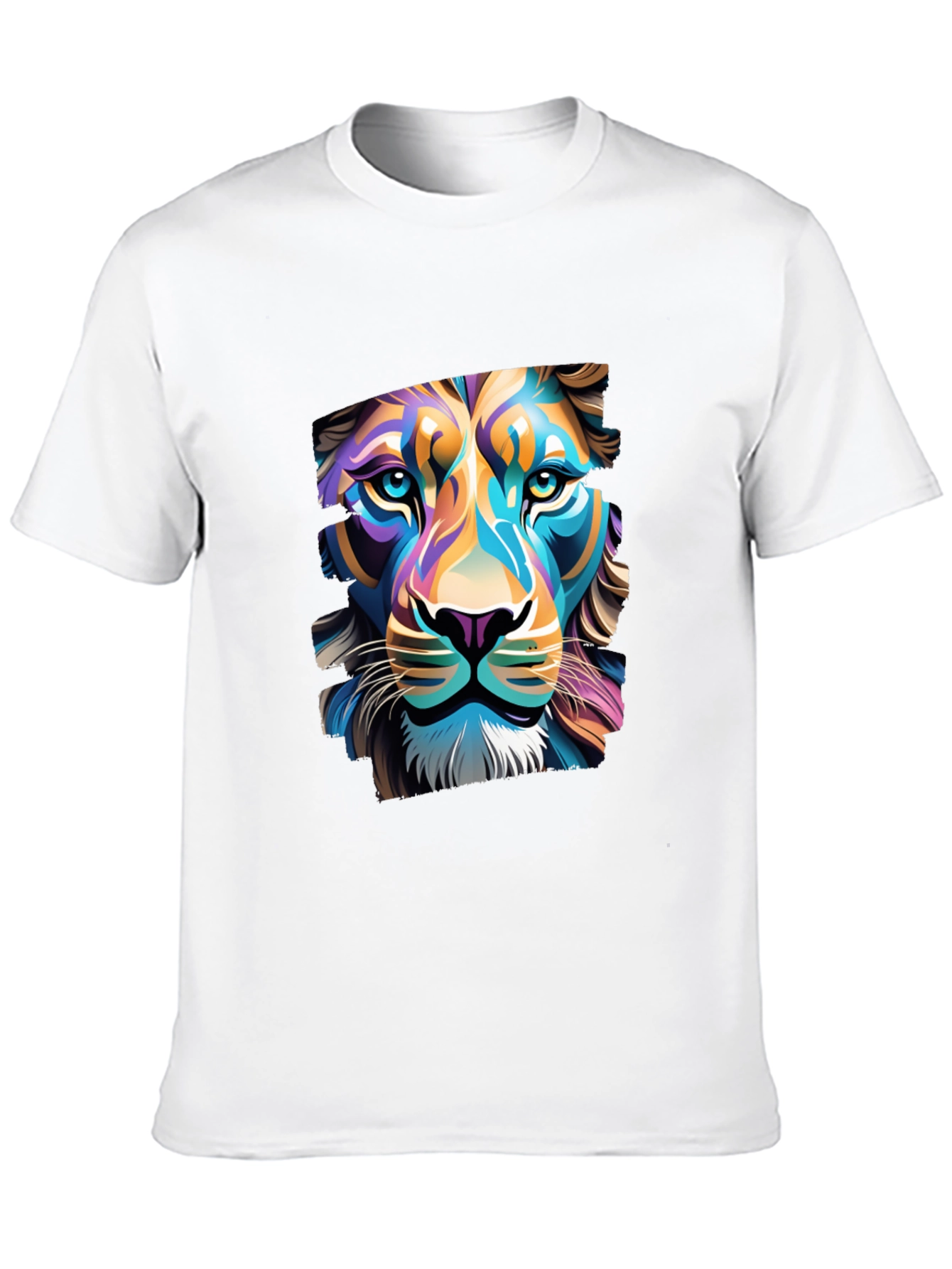 Lion Graphic Black T-Shirt - Bold Artistic Design