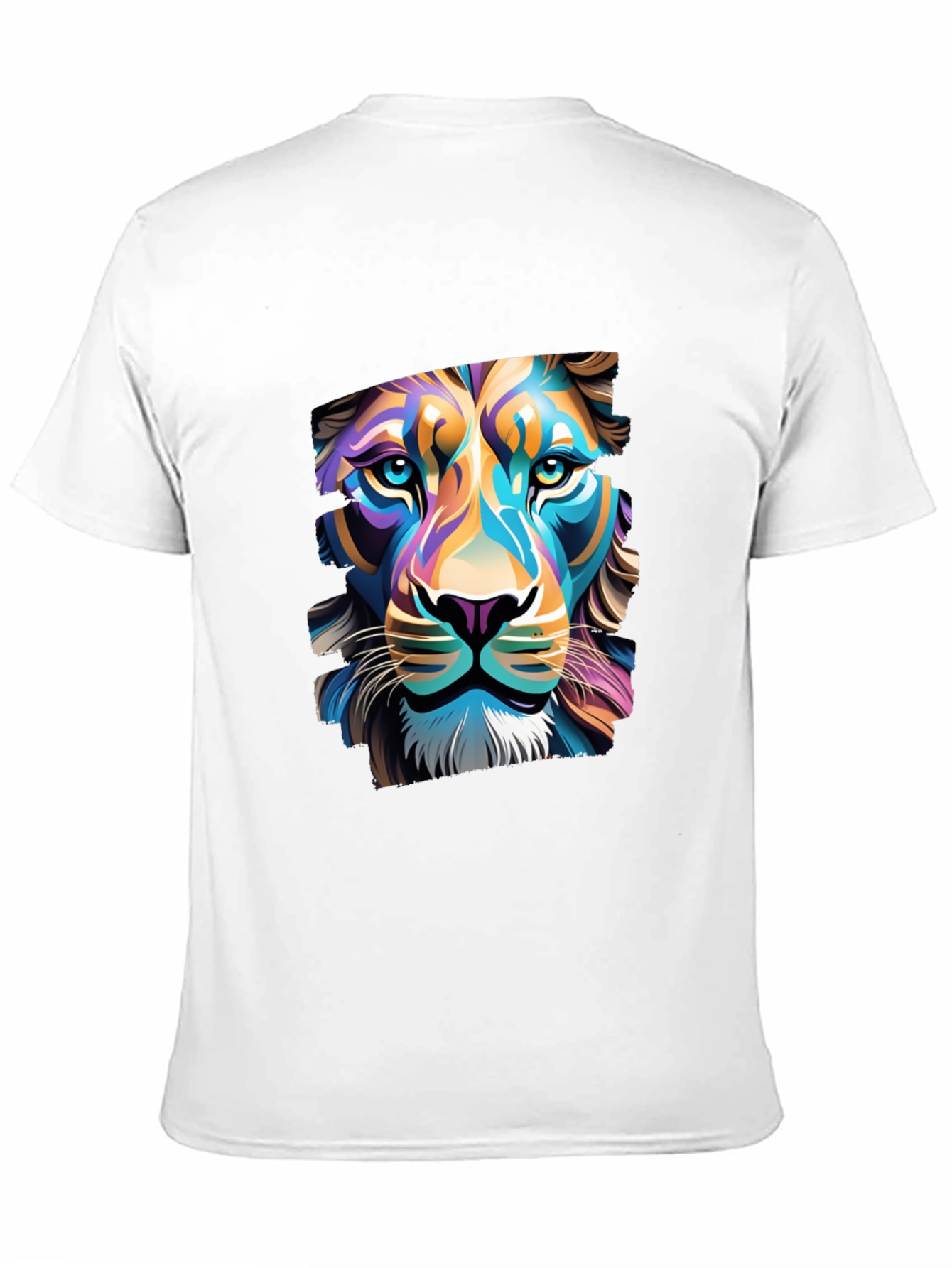 Lion Graphic Black T-Shirt - Bold Artistic Design