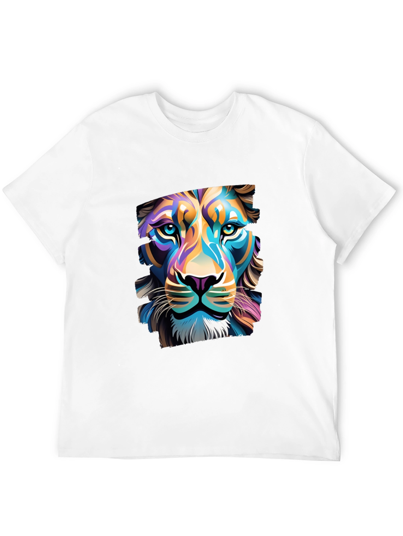 Lion Graphic Black T-Shirt - Bold Artistic Design