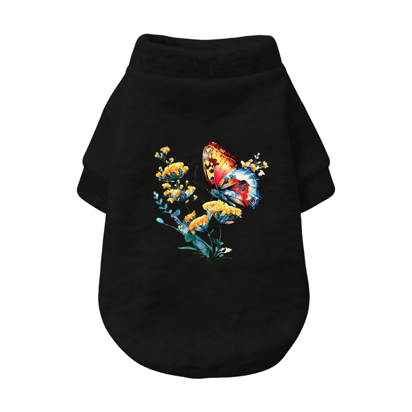 Watercolor Butterfly Floral Cozy Pet Pullover Sweater
