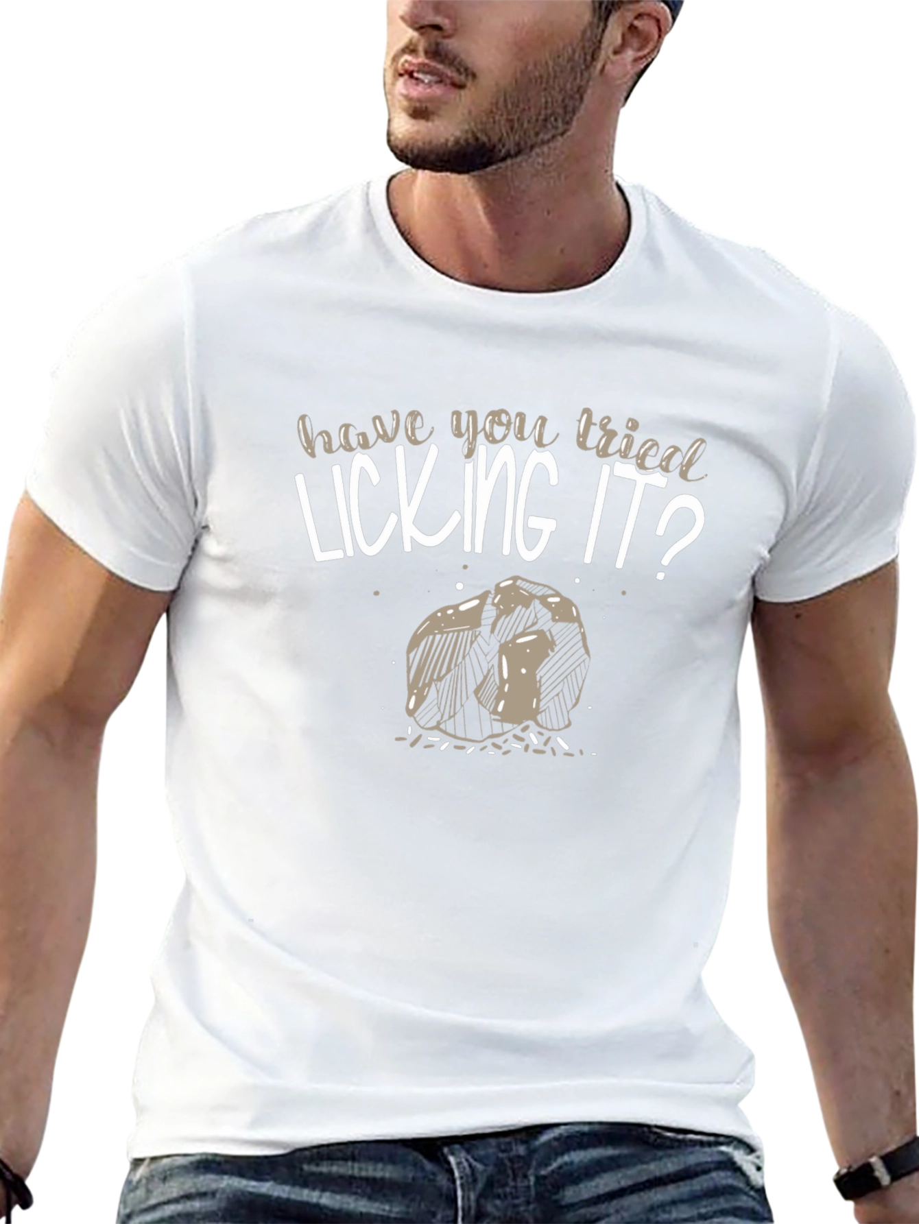 Have You Tried Licking It? Novelty Graphic T-Shirt