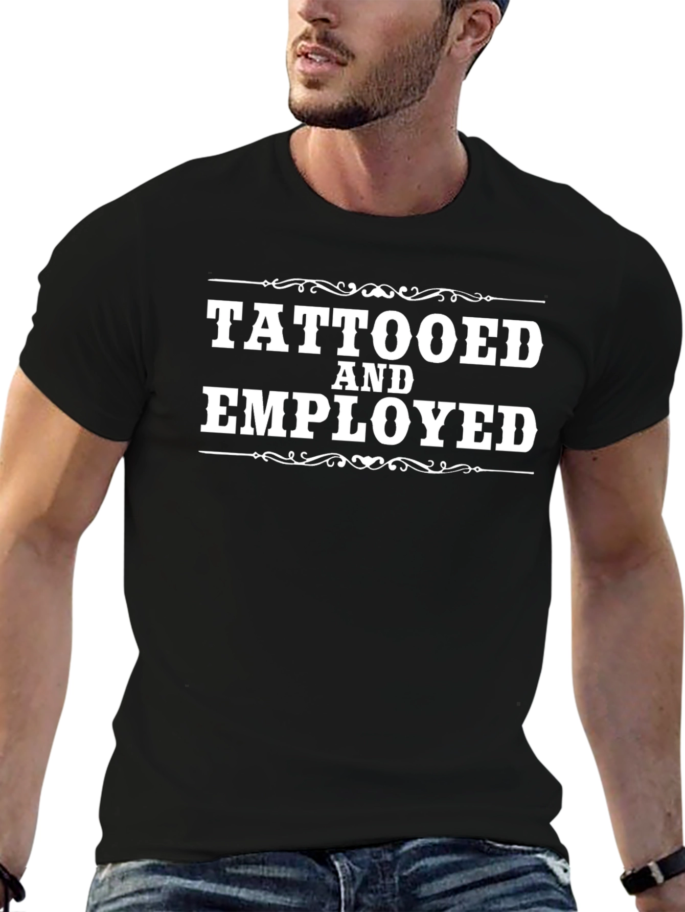 Tattooed and Employed Black Graphic Tee
