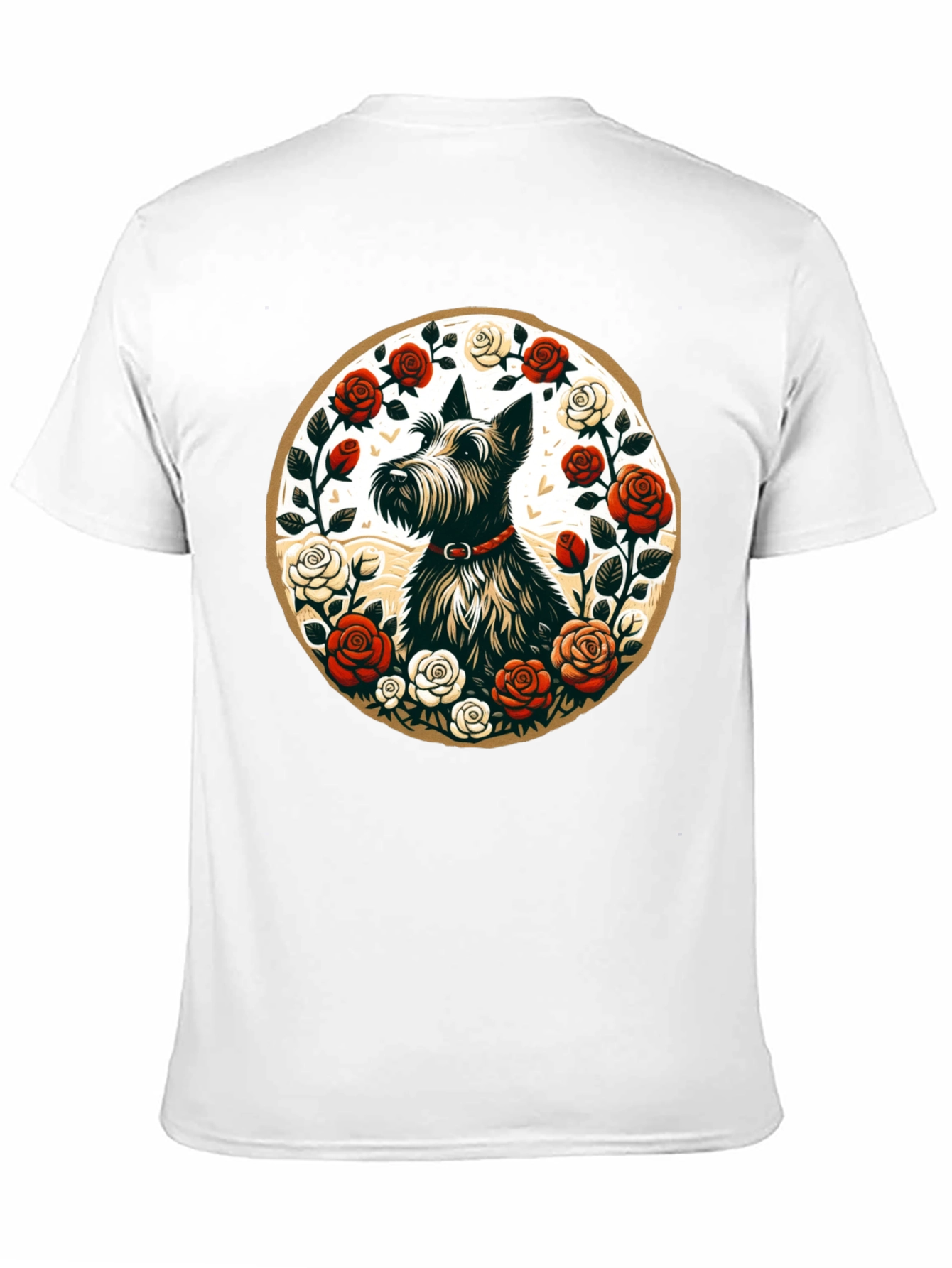Scottish Terrier Rose Circle Graphic Tee
