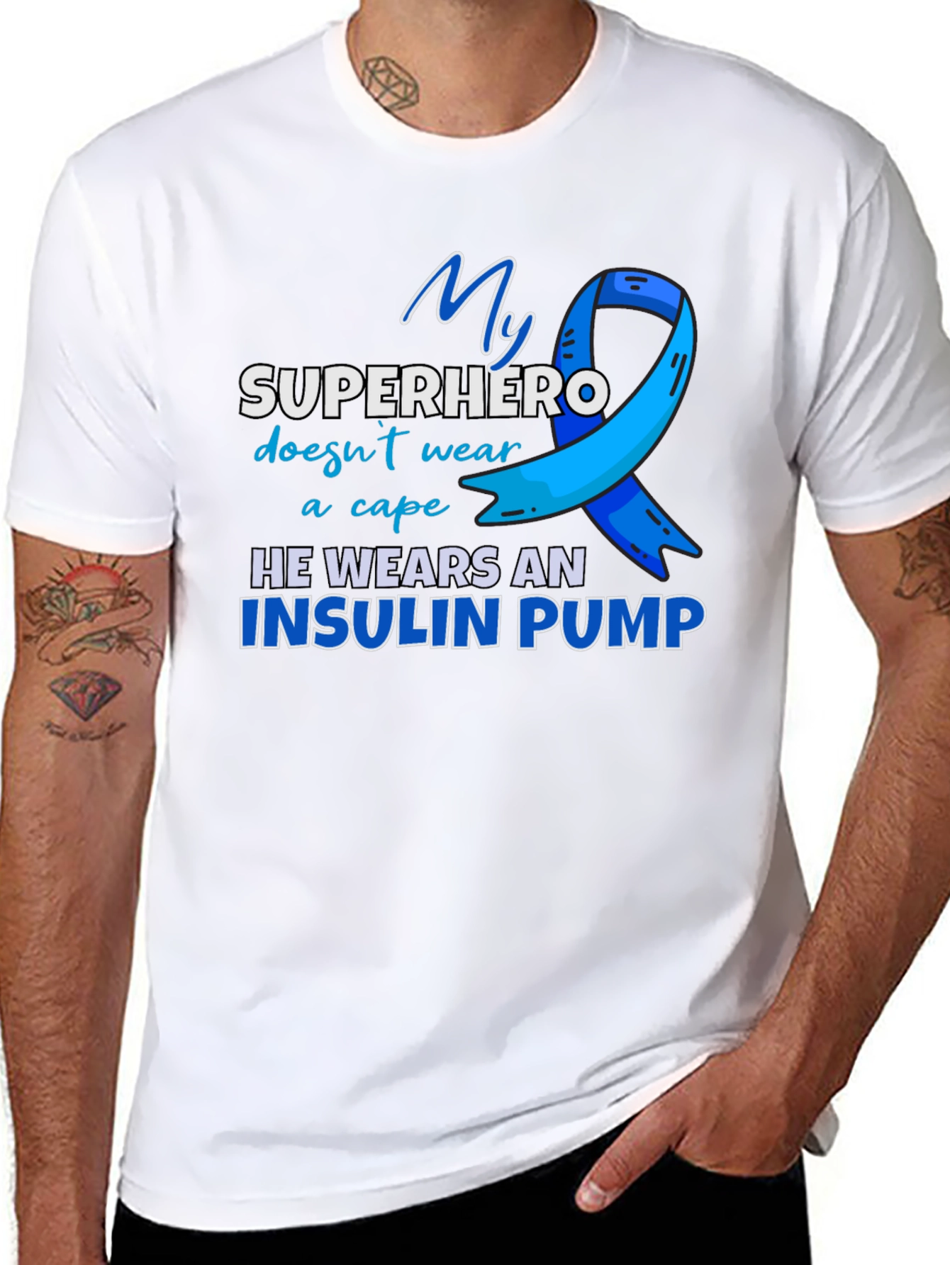 Insulin Pump Superhero T-Shirt - Diabetes Awareness Tee