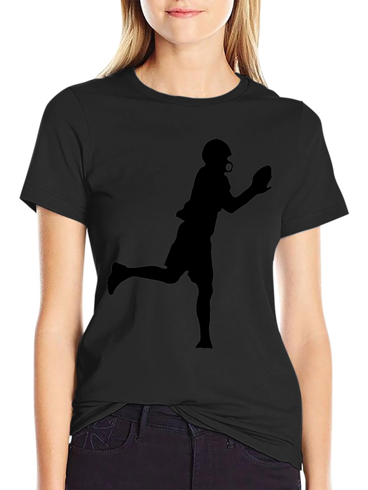 Football Player Graphic Tee - Black T-Shirt