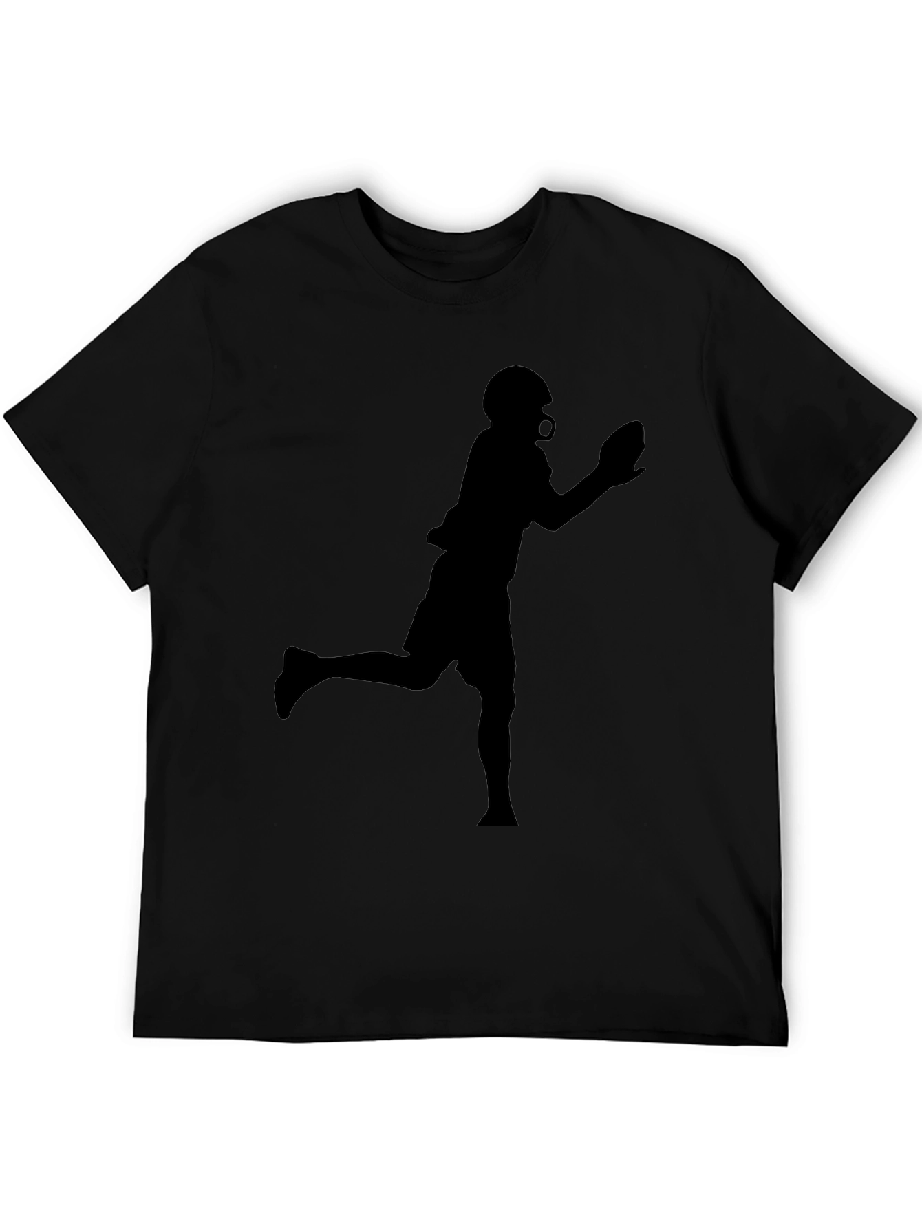 Football Player Graphic Tee - Black T-Shirt