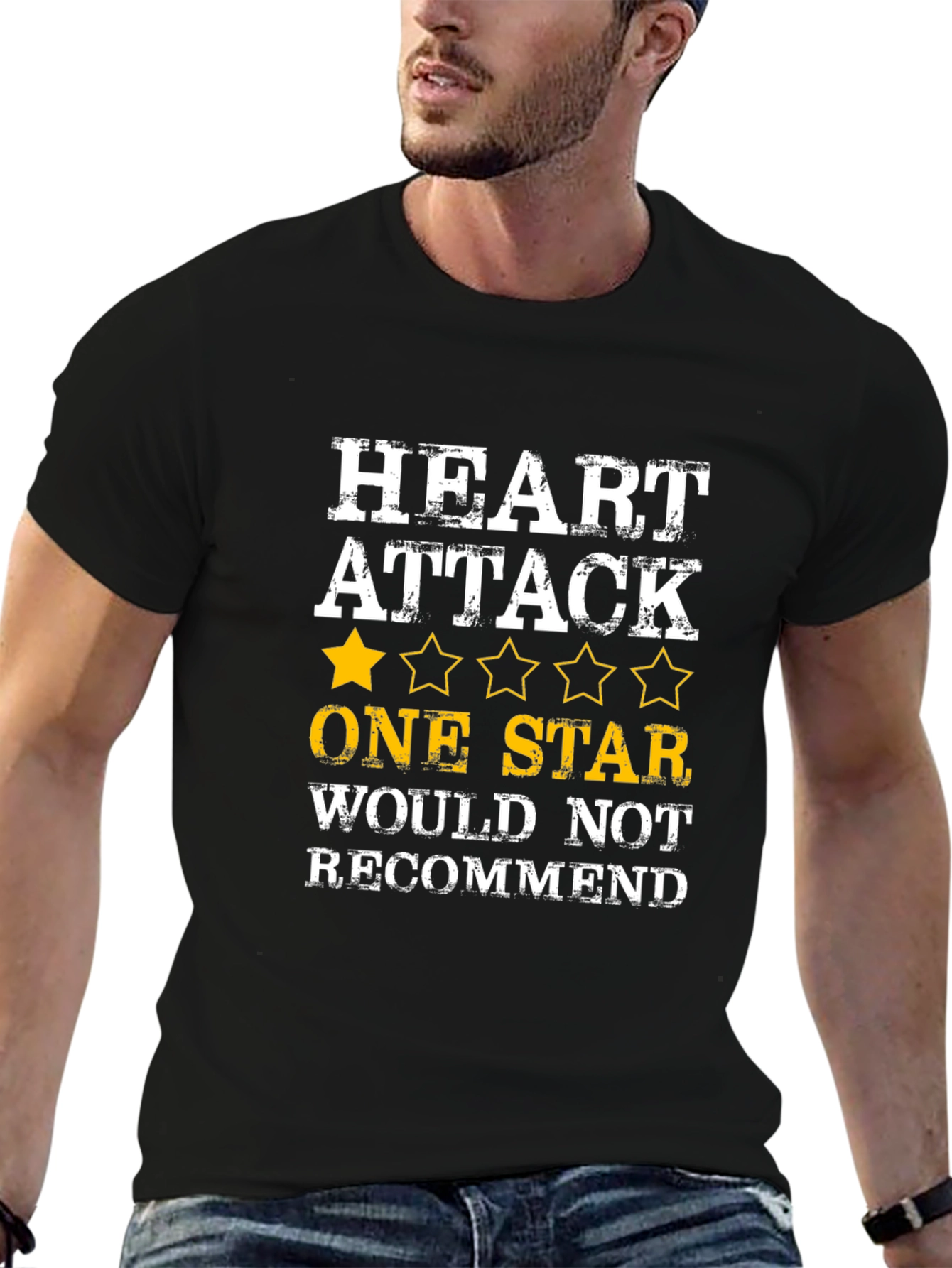 Heart Attack One Star T-Shirt - Funny Review Tee